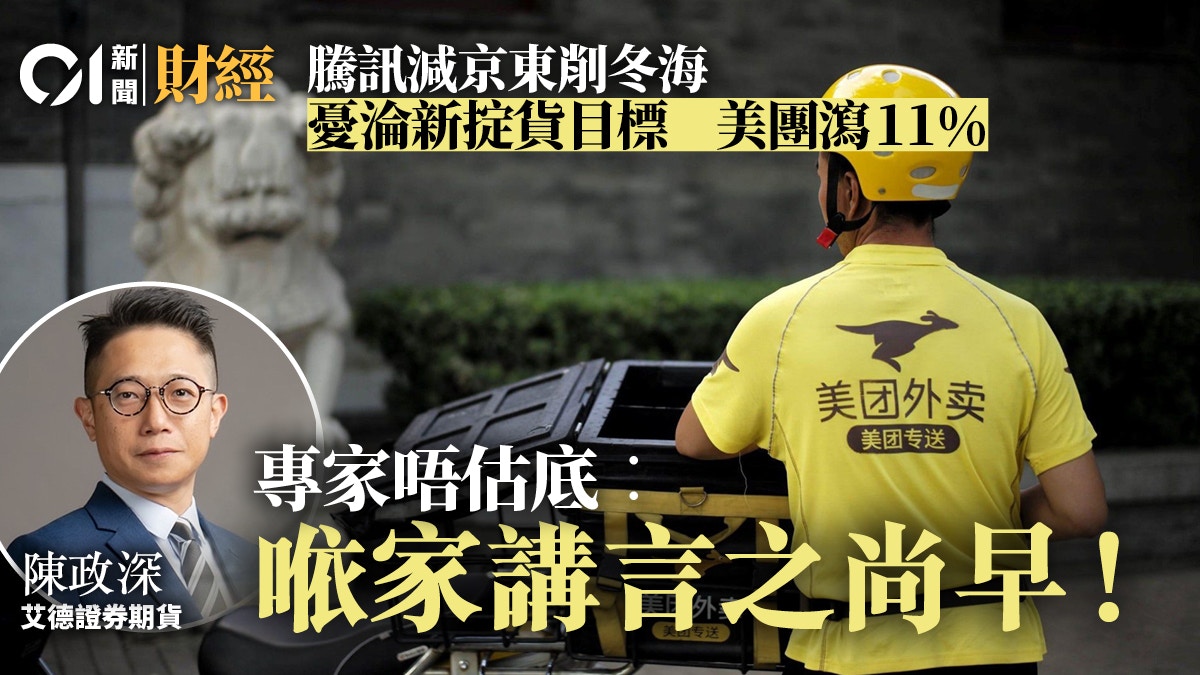 美團單日暴瀉11% 騰訊減持SEA添陰霾陳政深︰國策方向係咁！