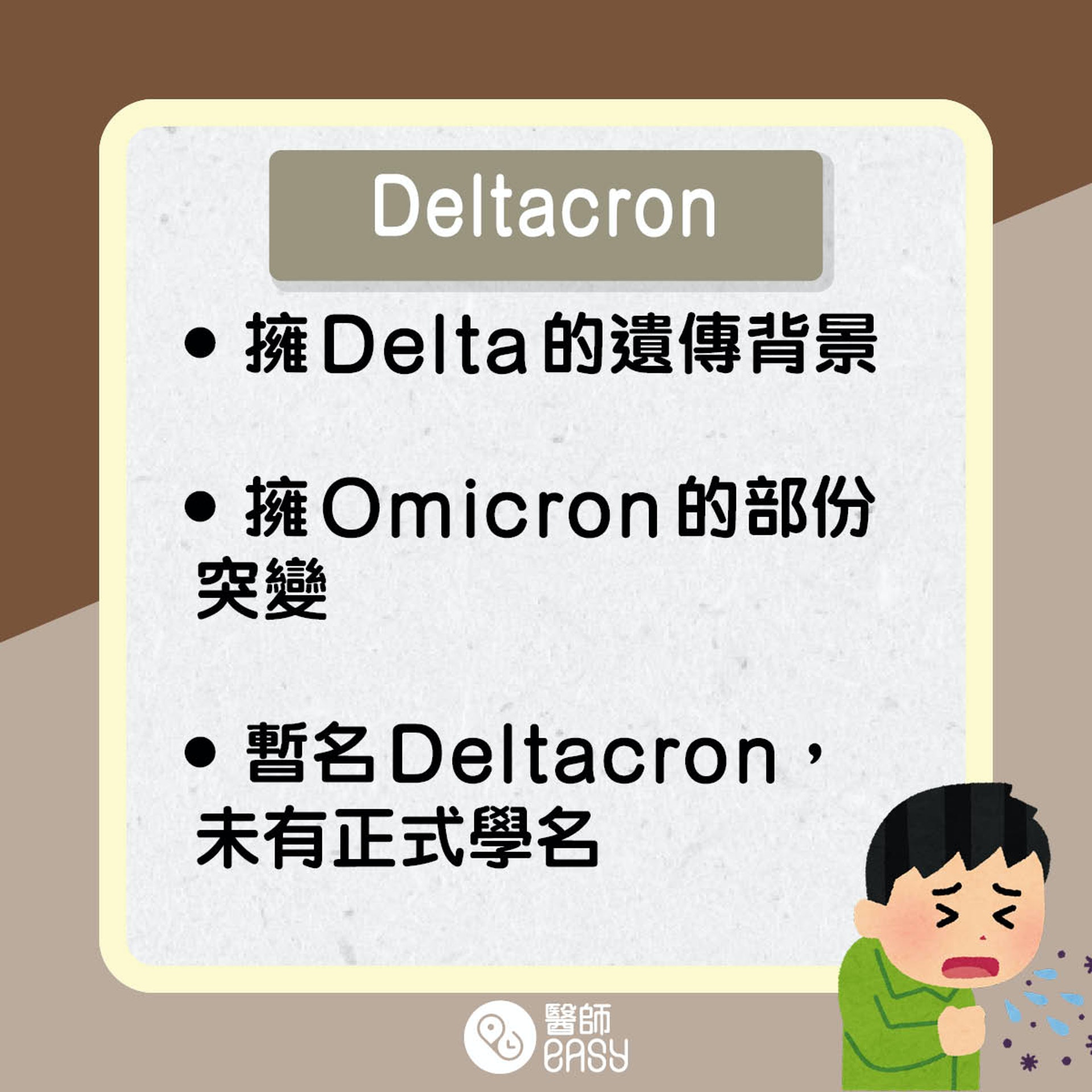 Deltacron知多啲。(醫師Easy製圖) Deltacron知多啲。(醫師Easy製圖)