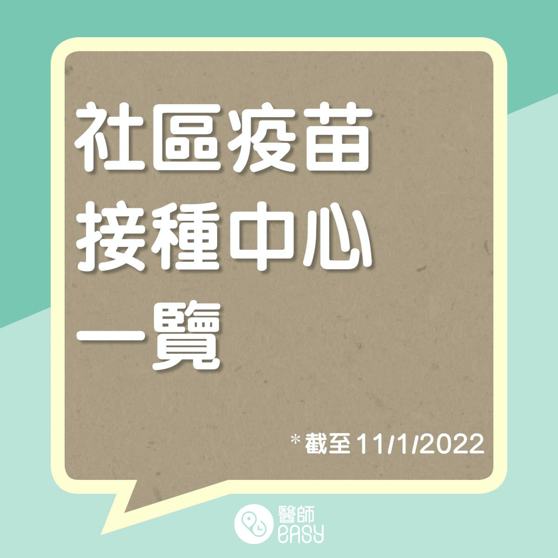 社區疫苗接種中心名單一覽。(醫師Easy製圖) 社區疫苗接種中心名單一覽。(醫師Easy製圖)