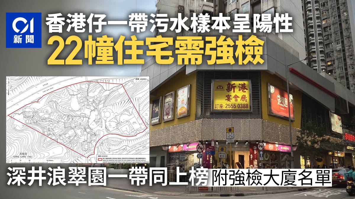 強制檢測|香港仔逾廿幢住宅納強檢 深井浪翠園2期一帶上榜 強制檢測|香港仔逾廿幢住宅納強檢 深井浪翠園2期一帶上榜