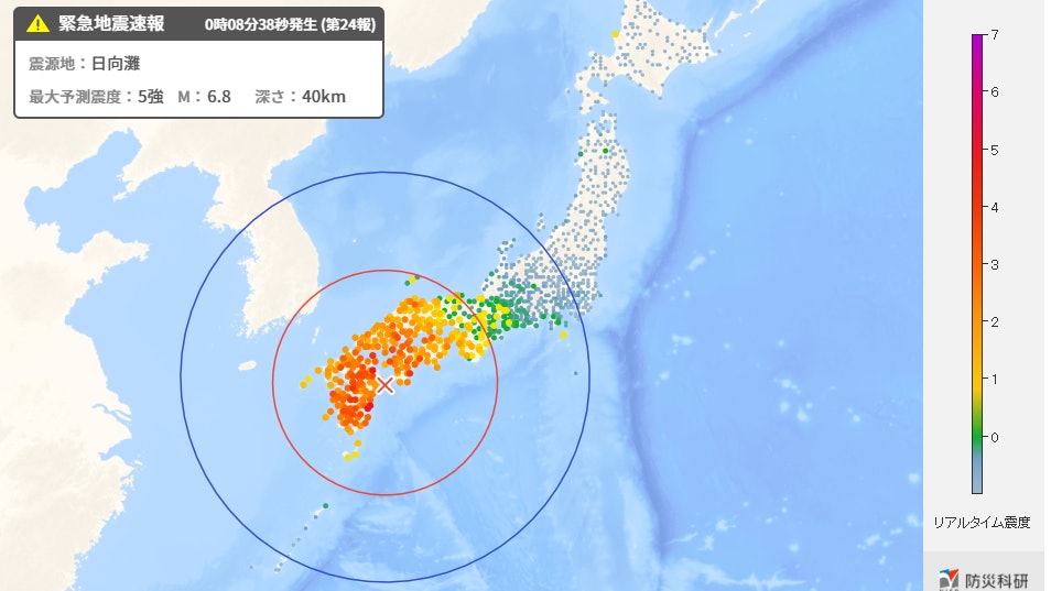 日本九州附近6 4級地震沒海嘯威脅 日本九州附近6 4級地震沒海嘯威脅
