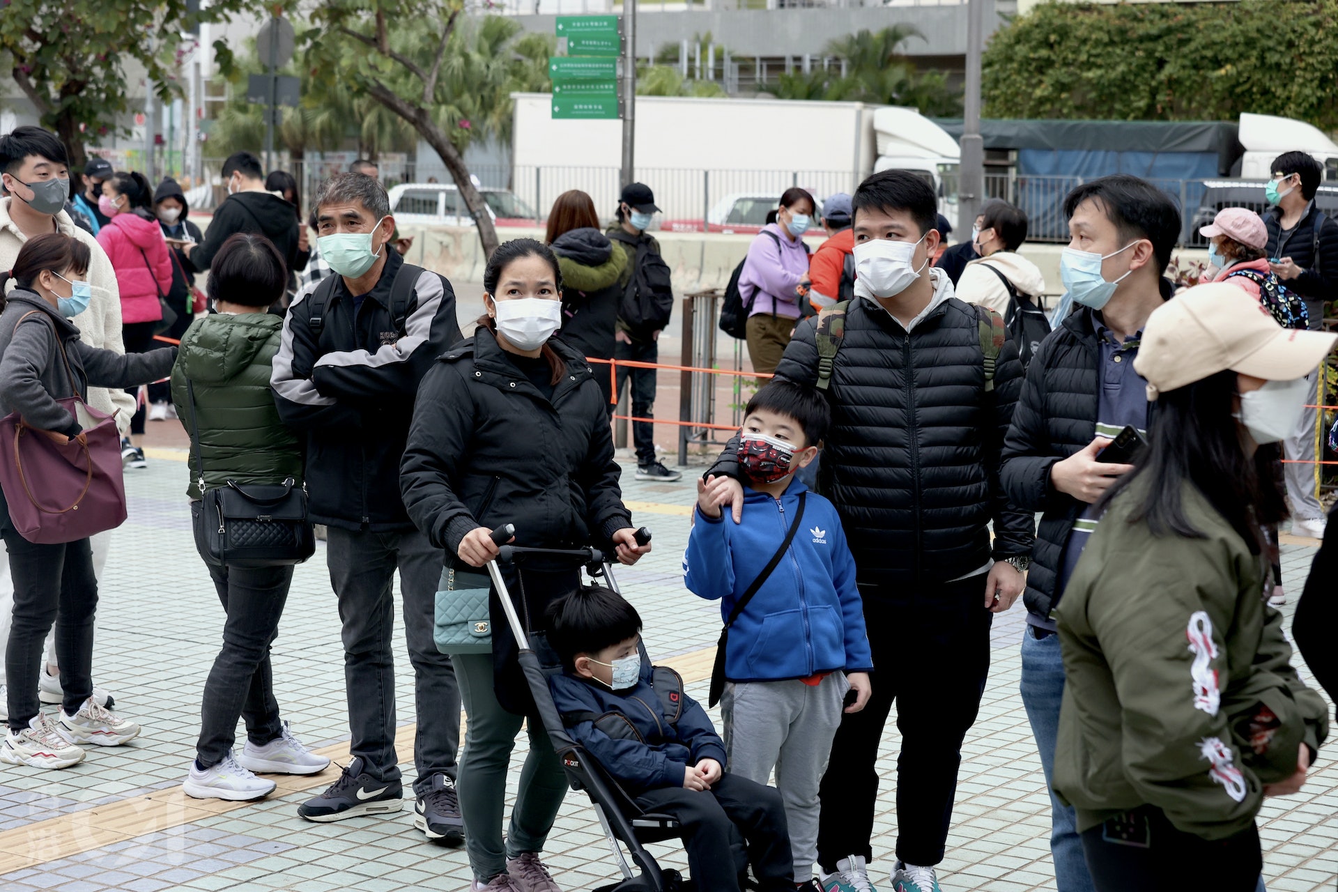 2022年2月9日,下午4時46分,長沙灣麗閣邨麗閣社區會堂流動檢測站。(歐嘉樂攝) 2022年2月9日,下午4時46分,長沙灣麗閣邨麗閣社區會堂流動檢測站。(歐嘉樂攝)