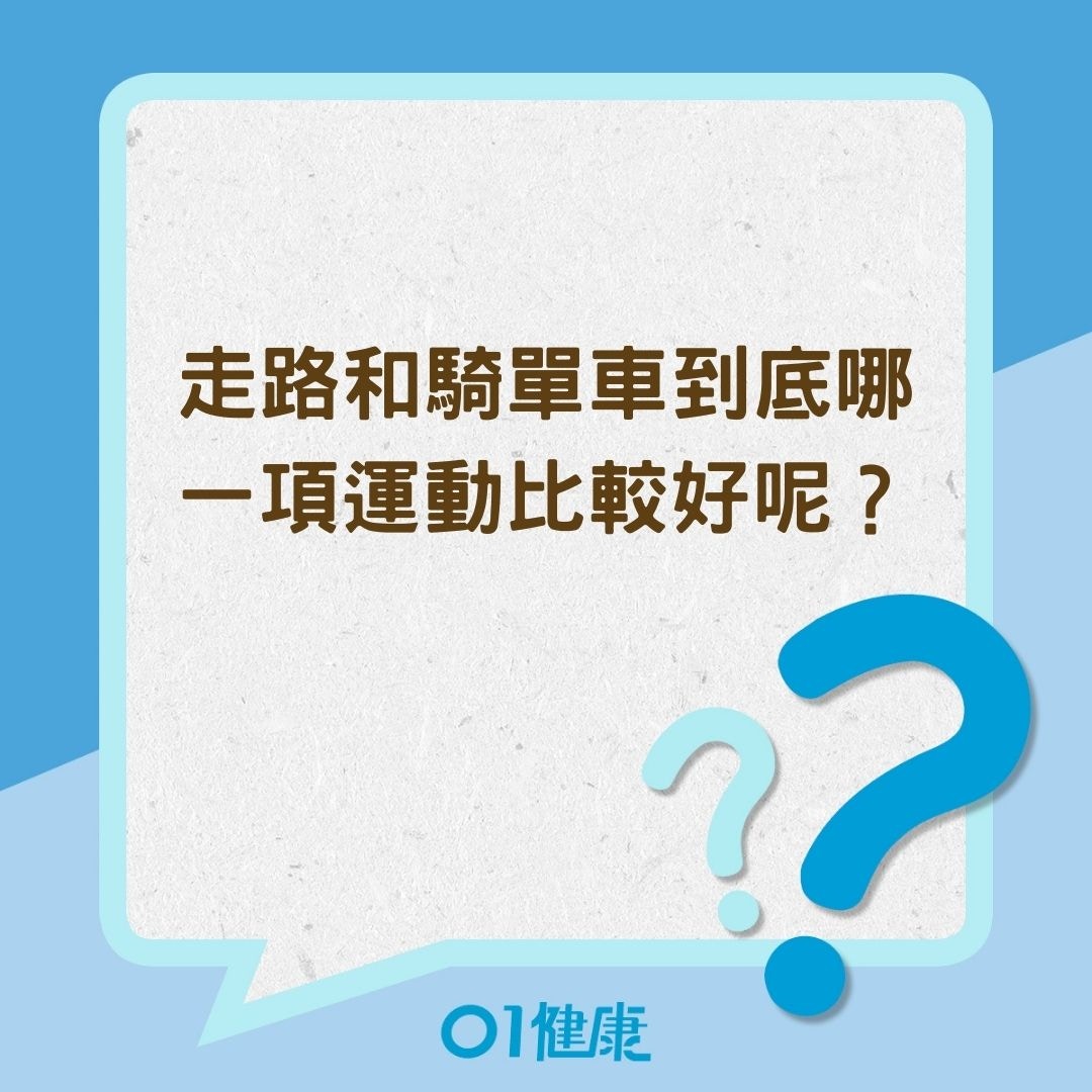 走路和騎單車到底哪一項運動比較好呢？（01製圖）