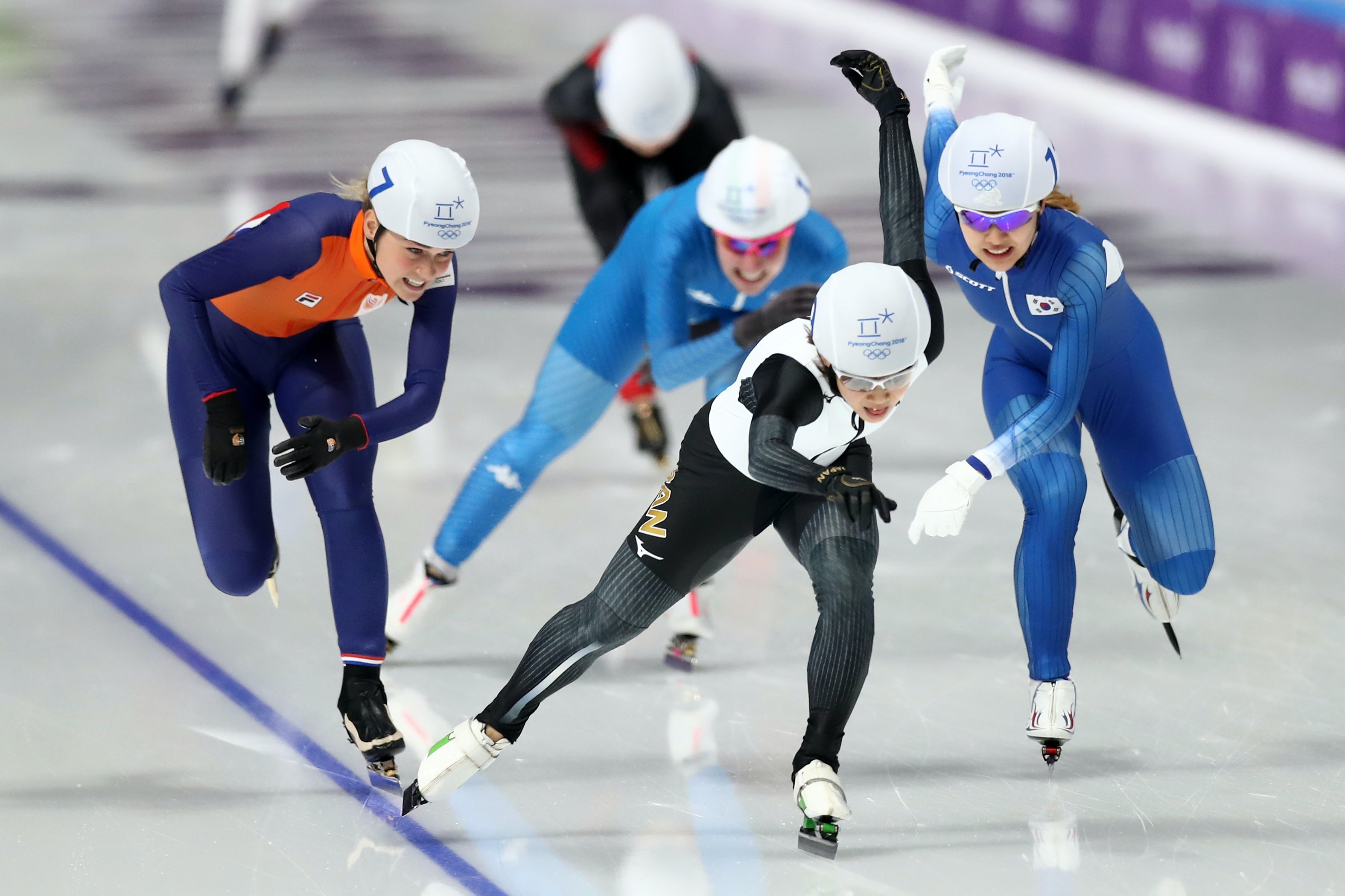 平昌奧運首設集體出發項目，高木菜那排眾而出奪金。（Getty Images）