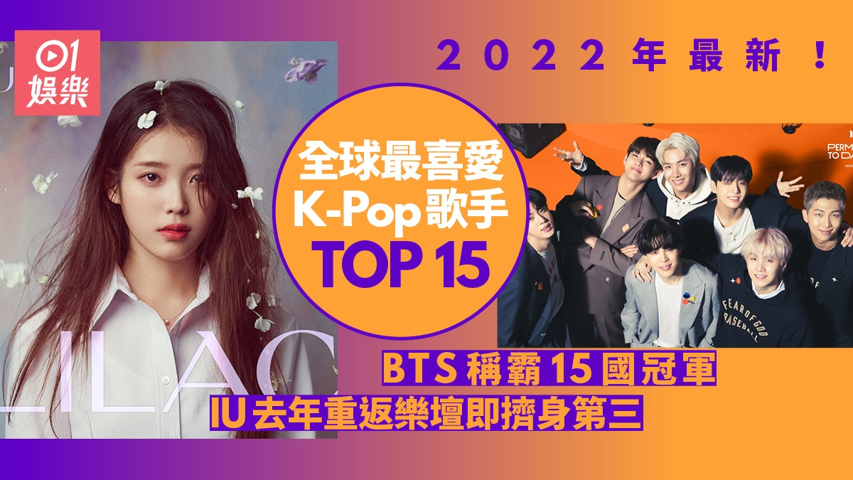 22年全球最喜愛k Pop歌手top 15 Iu排名急升至第三名 22年全球最喜愛k Pop歌手top 15 Iu排名急升至第三名