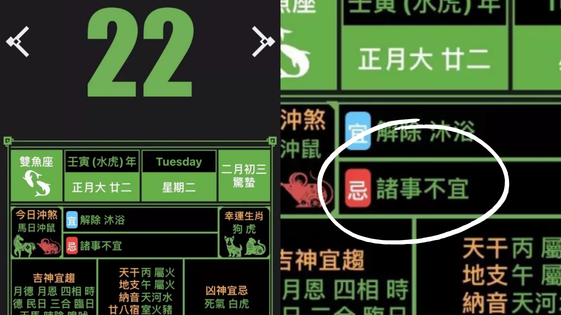 2月22號竟是大凶日 農曆日曆寫明諸事不宜專家反指今日係好日 2月22號竟是大凶日 農曆日曆寫明諸事不宜專家反指今日係好日