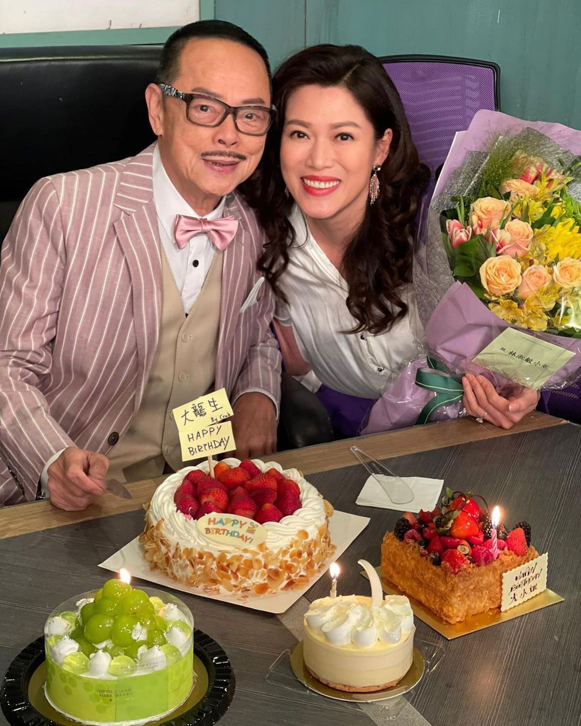「大龍生」羅樂林(左)初步確診新冠肺炎。(林淑敏IG圖片) 「大龍生」羅樂林(左)初步確診新冠肺炎。(林淑敏IG圖片)
