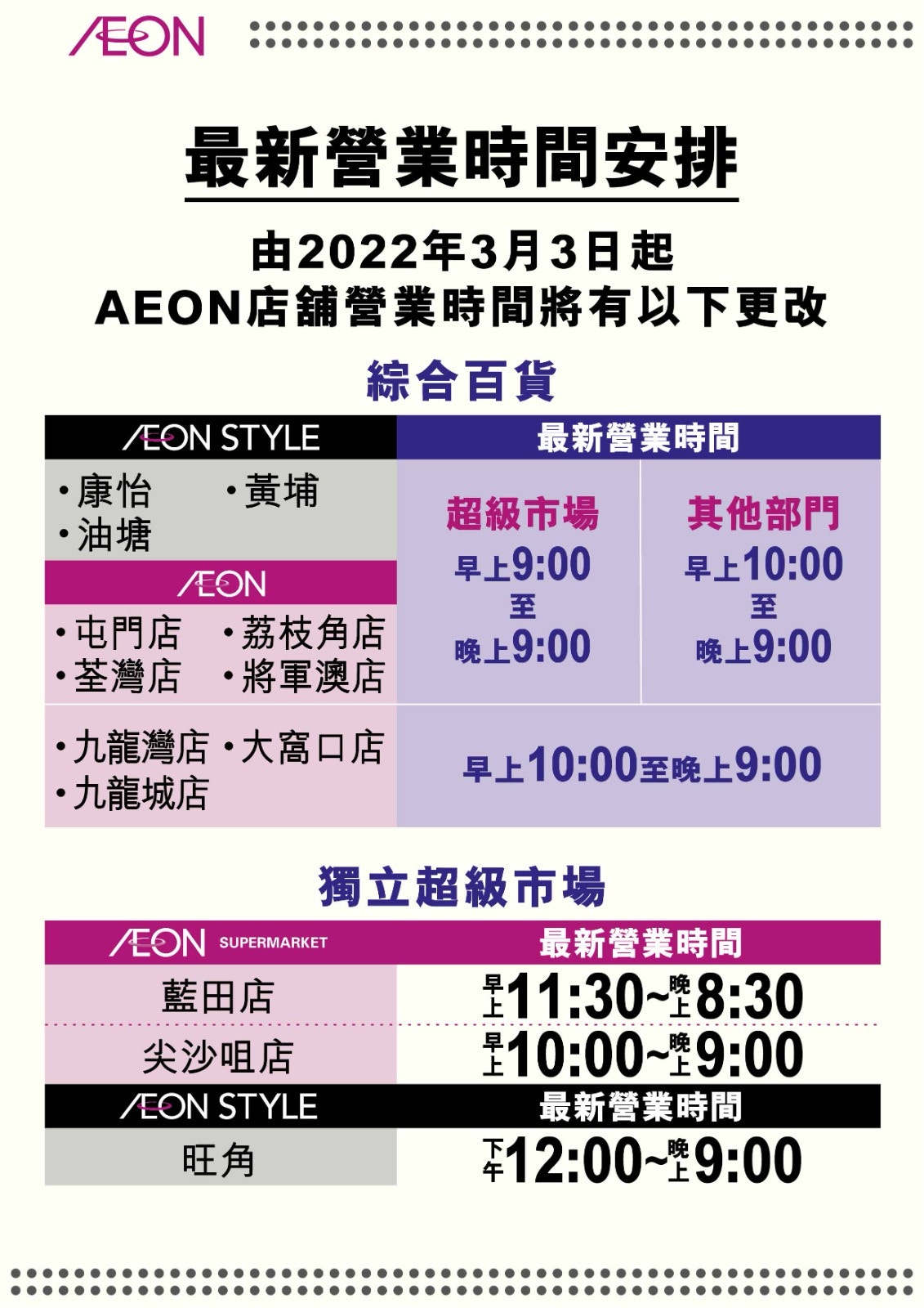 9間家品生活＋服飾連鎖店營業時間調整！MUJI／GU／馬莎3月新安排