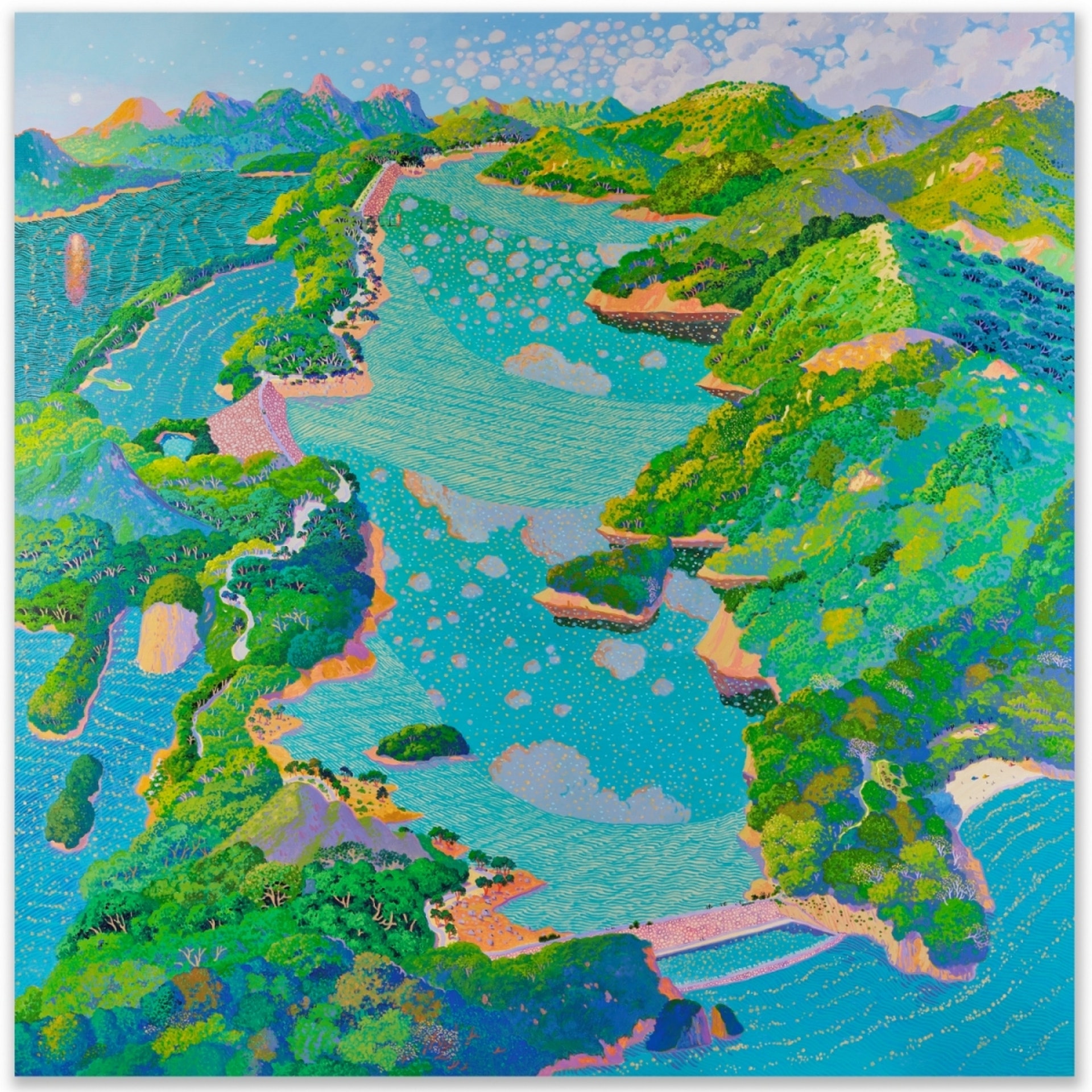 黃進曦《麥理浩徑第一段》,2022年作,壓克力彩畫布,150 x 150 cm(Thevalue.com授權使用) 黃進曦《麥理浩徑第一段》,2022年作,壓克力彩畫布,150 x 150 cm(Thevalue.com授權使用)