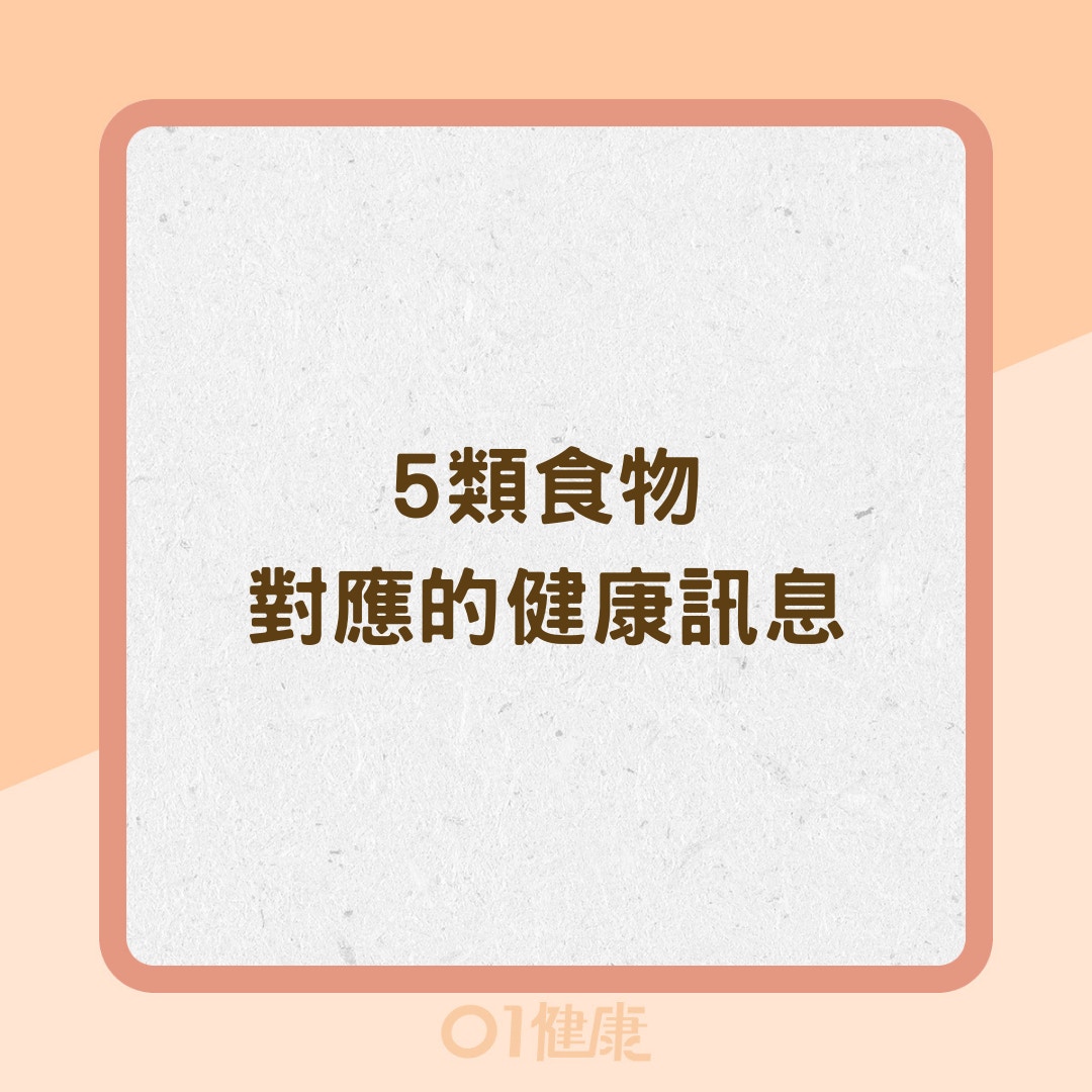 5類食物對應的健康訊息（01製圖）