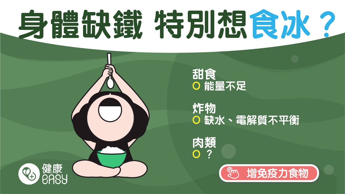 想食炸物代表缺水？想嚼冰塊等於缺鐵？盤點5類食物對應健康訊息