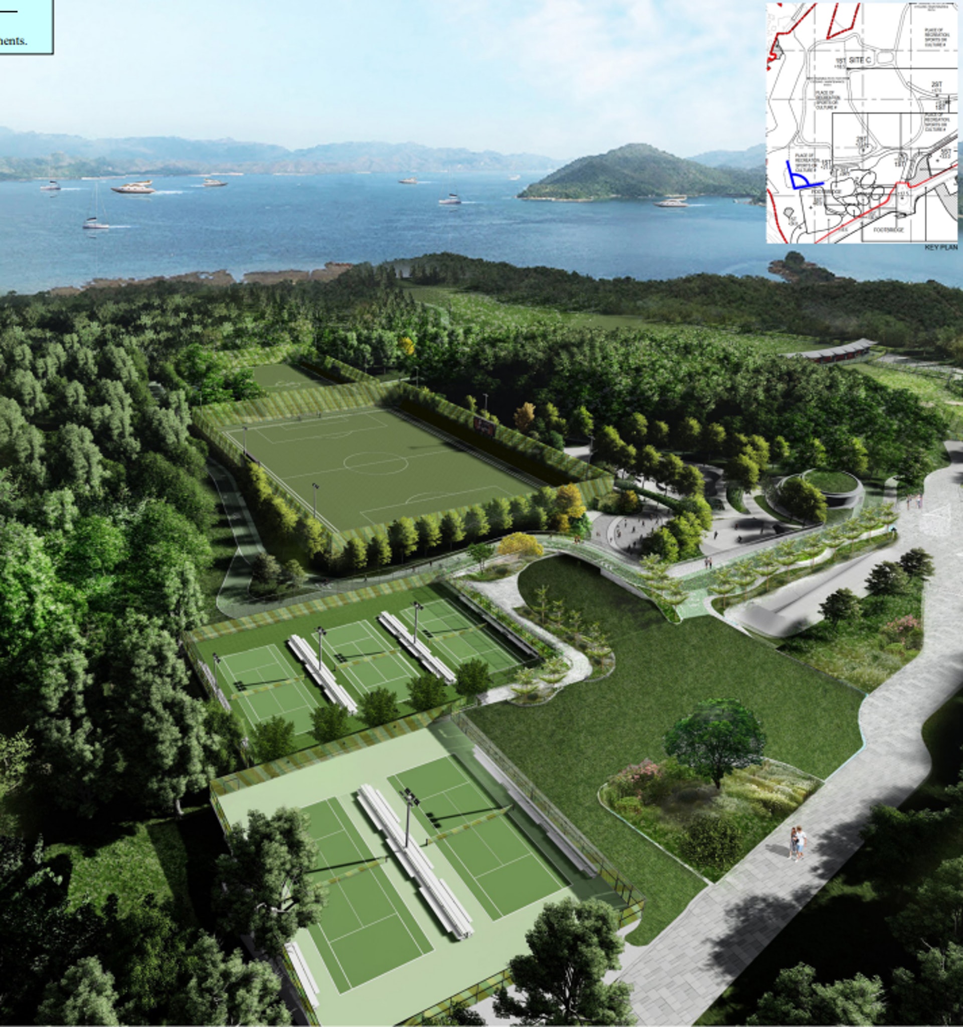 The large-scale comprehensive development project in Shishi Township, Sai Sha Road, Sai Kung, plans to convert the golf course into a diversified outdoor sports and recreational use.  (Town Planning Board information)