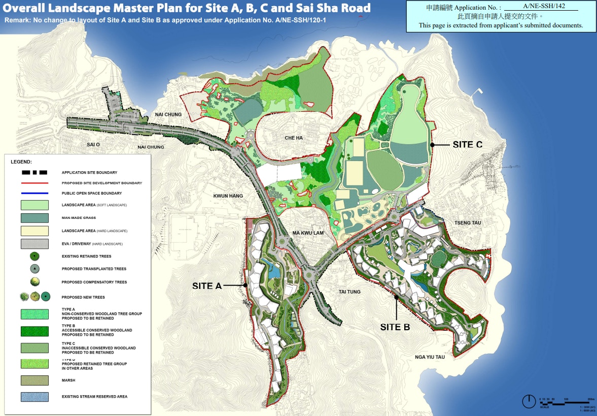 A large-scale comprehensive development project in Shishi Township, Sai Sha Road, Sai Kung.  (Town Planning Board information)