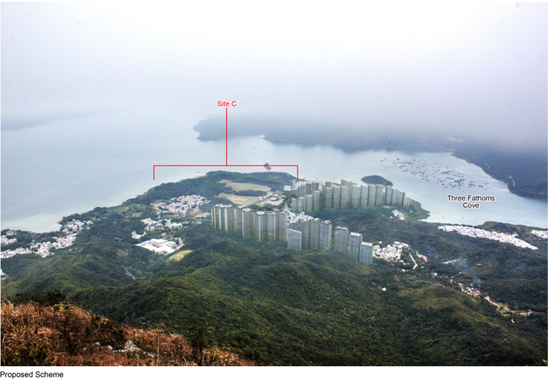 A large-scale comprehensive development project in Shishi Township, Sai Sha Road, Sai Kung, part of the location is close to the sea.  (Town Planning Board information)