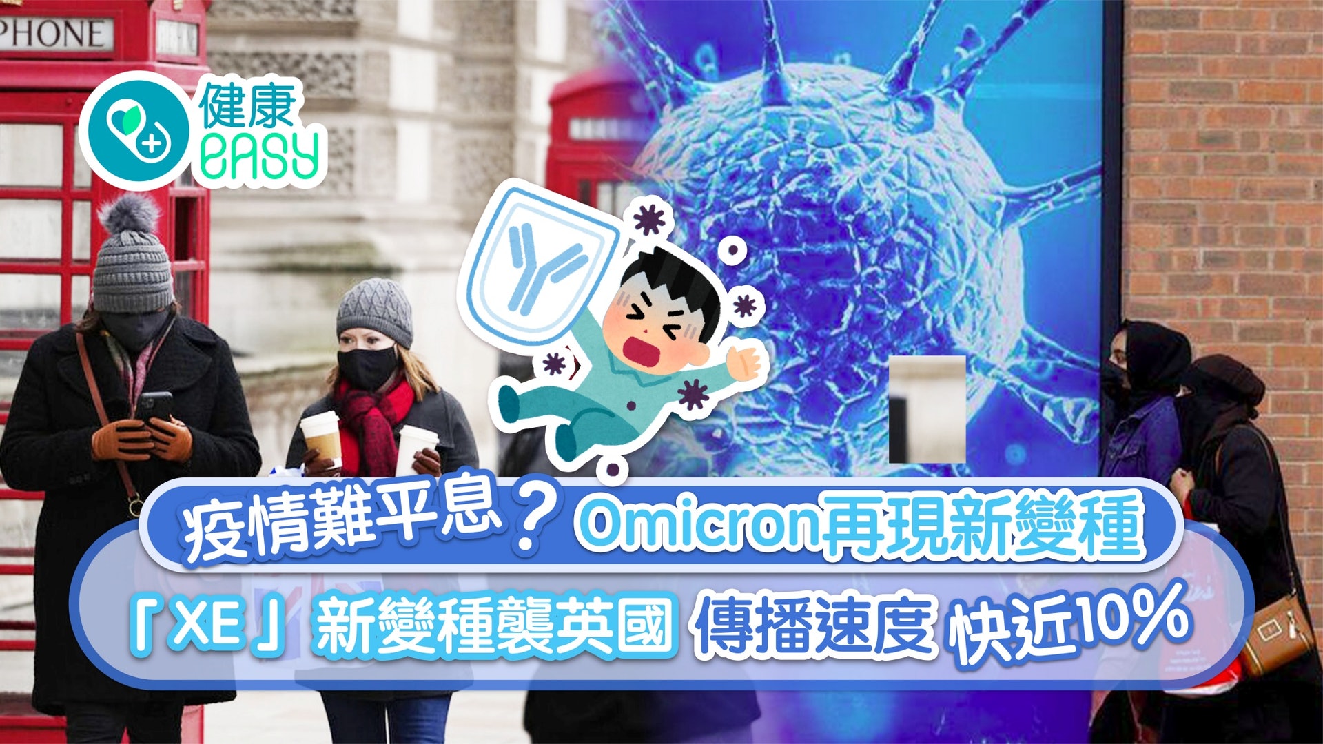 Omicron XE新變種病毒現英國 兩大變種二合一 傳播速度快近10% Omicron XE新變種病毒現英國 兩大變種二合一 傳播速度快近10%