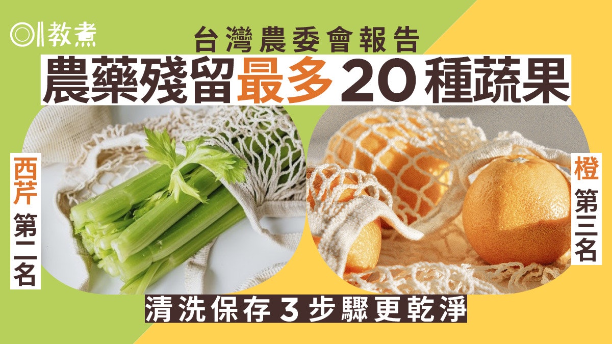 蔬果農藥｜台灣蔬果農藥殘留最多及最少排名　6種比士多啤梨更髒!