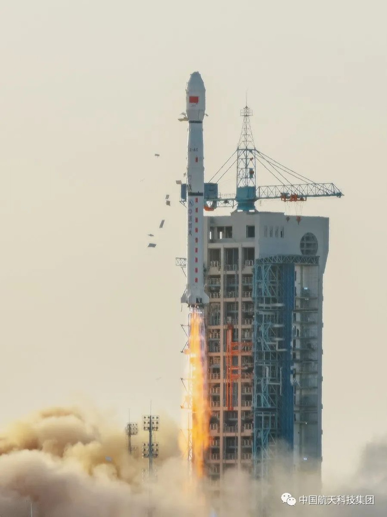 中國成功發射高分三號03星。(「中國航天科技集團」微信公眾號) 中國成功發射高分三號03星。(「中國航天科技集團」微信公眾號)