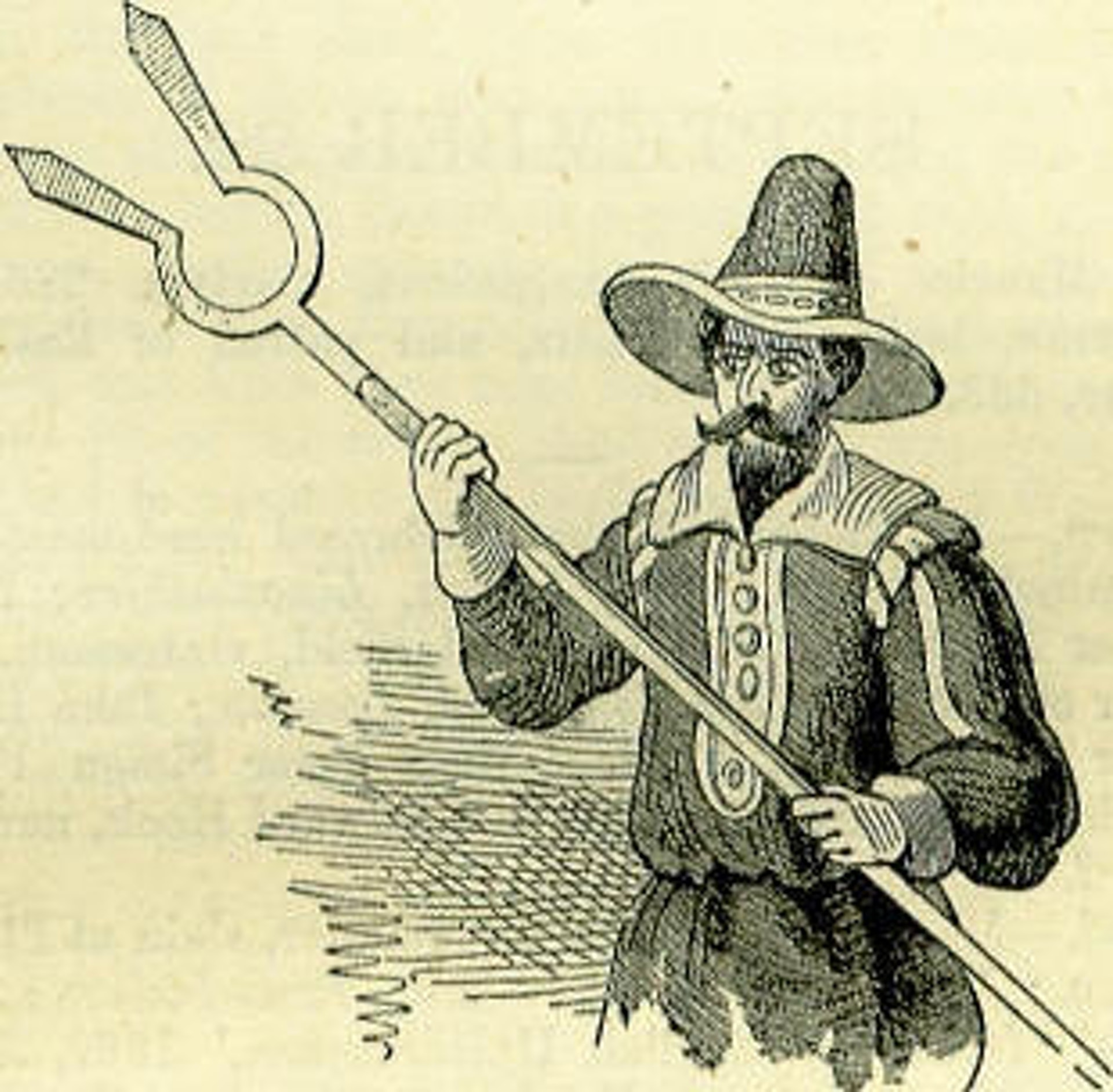 Man Catcher,Catchpole,筆者中譯為「捕人器」,是歐洲中世紀所用的長柄兵器。(圖片擷取自︰https://bit.ly/3uhoeva) Man Catcher,Catchpole,筆者中譯為「捕人器」,是歐洲中世紀所用的長柄兵器。(圖片擷取自︰https://bit.ly/3uhoeva)