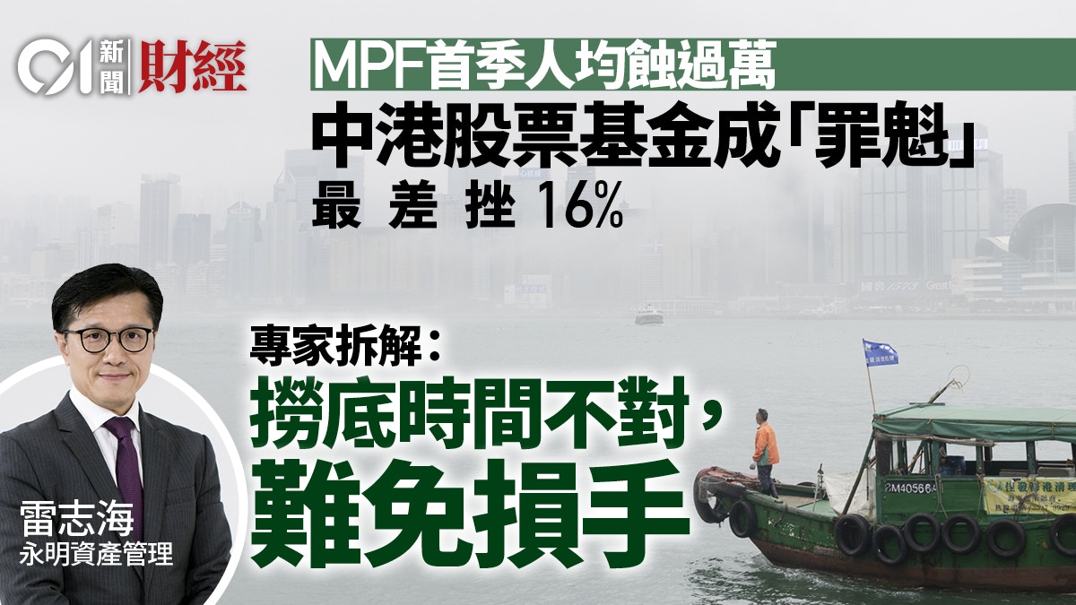 強積金｜中港股票基金首季最差跌16％！ 專家拆局︰波幅大非壞事