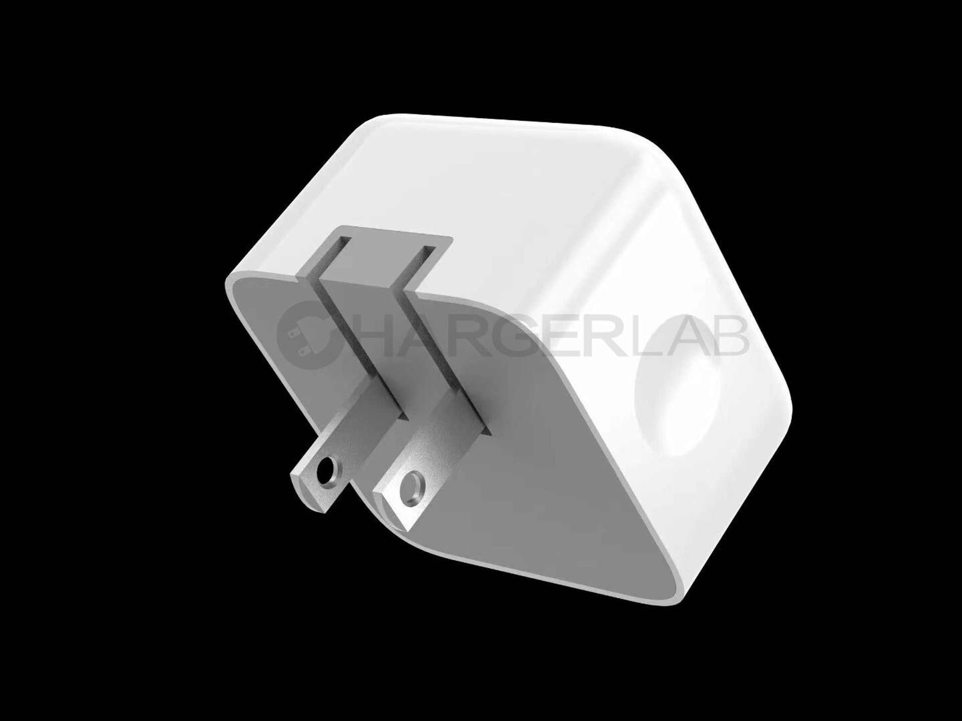 Apple開發雙Type C充電器插頭,這樣設計令網民表示:又大又醜。(twitter@chargerlab)