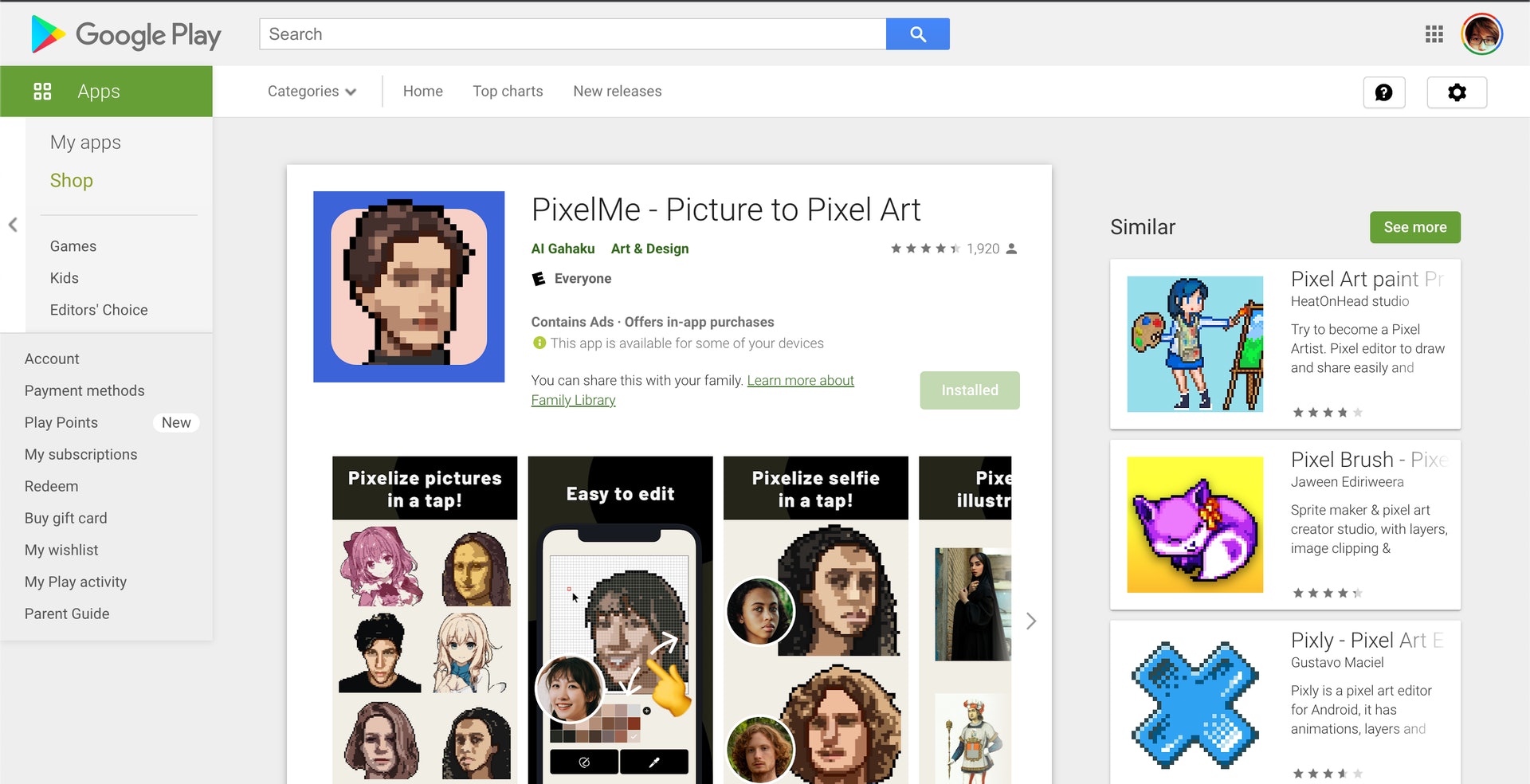 過程中會用到《PixelMe》這個 App,在 iPhone App Store 或 Google Play Store 都可以找到