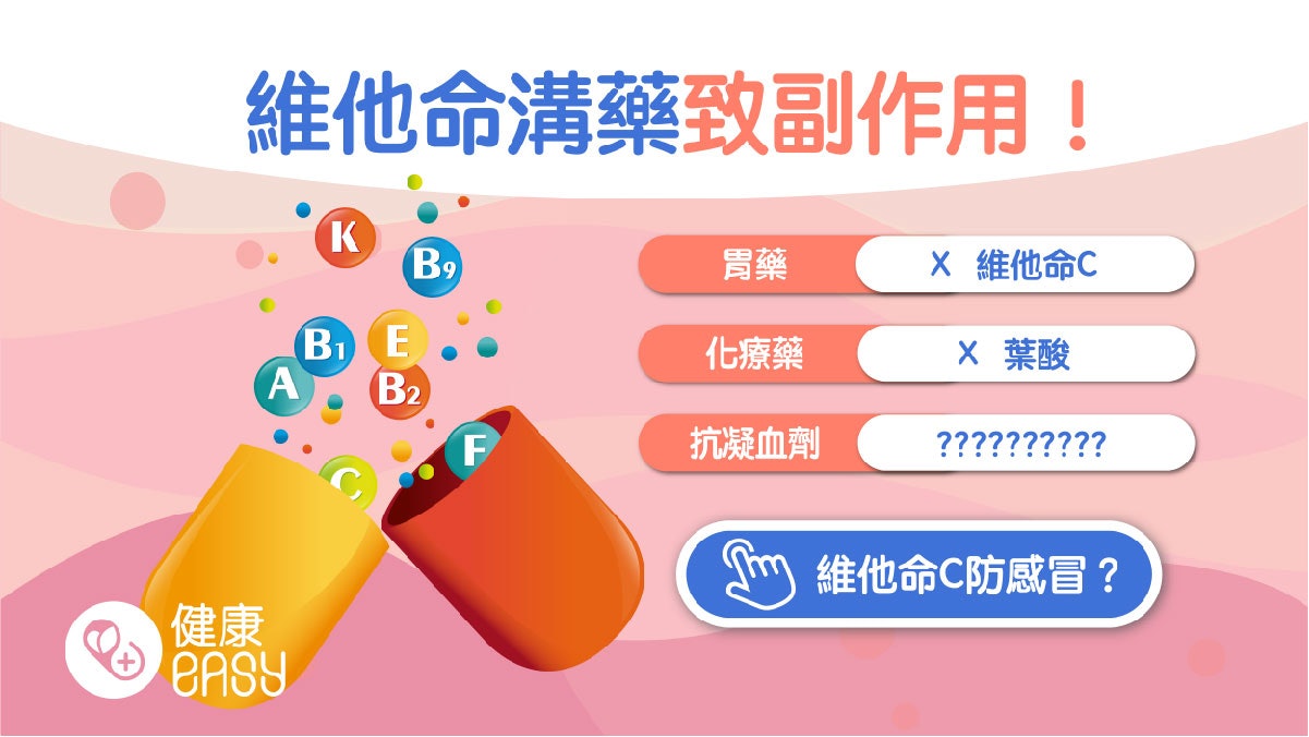 食藥禁忌|維他命和藥物也有交互作用?4種配搭隨時引發副作用 食藥禁忌|維他命和藥物也有交互作用?4種配搭隨時引發副作用
