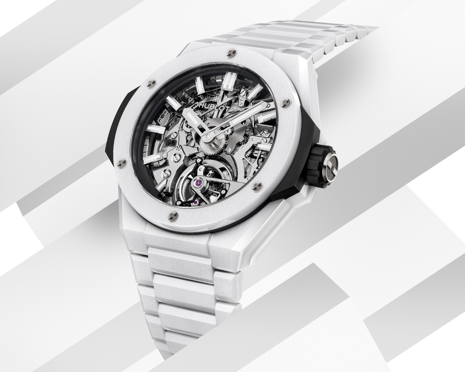 HUBLOT極致工藝表現一體式陶瓷陀飛輪三問腕錶技術要求極高