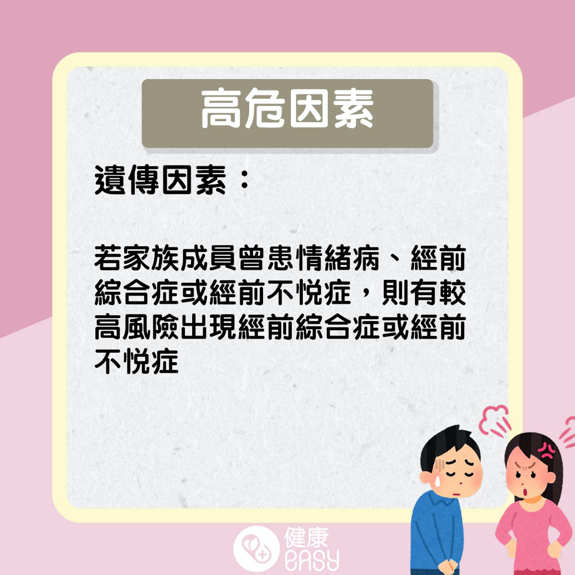 經前不悅症知多啲。(醫師Easy製圖) 經前不悅症知多啲。(醫師Easy製圖)