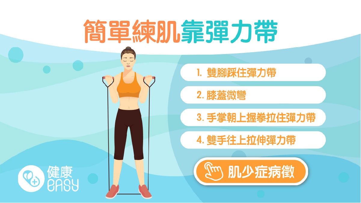 肌少症|嚴重可致命!跟住健身教練用彈力帶 5動作增強上肢肌力 肌少症|嚴重可致命!跟住健身教練用彈力帶 5動作增強上肢肌力