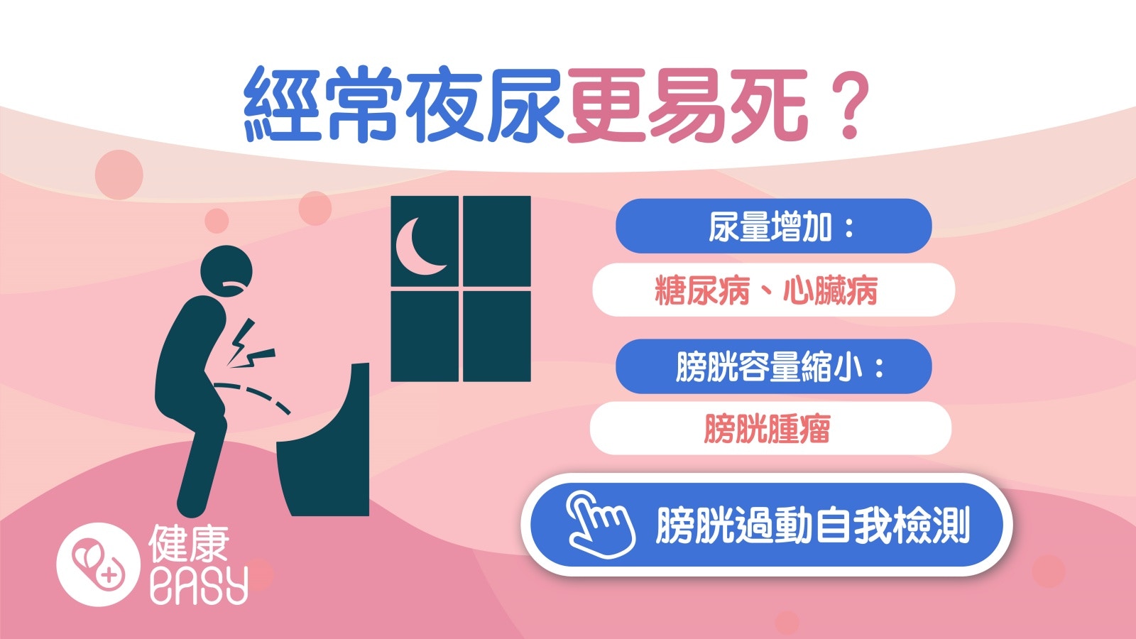 泌尿健康｜夜尿嚴重死亡風險高5成？年紀愈大愈明顯兼增跌倒機率