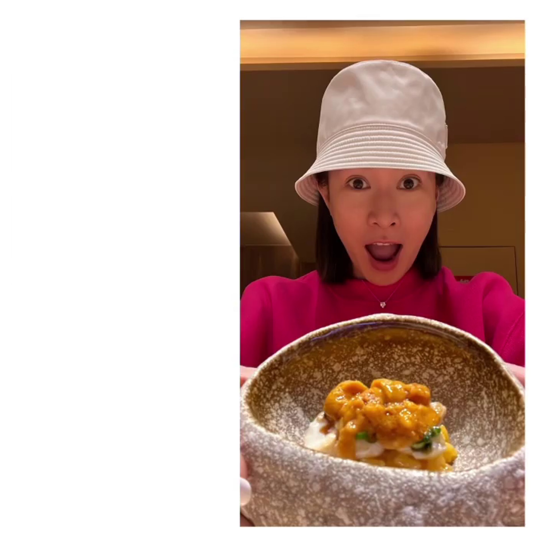 佘詩曼食得好開心。(Instagram/@charmaine_sheh) 佘詩曼食得好開心。(Instagram/@charmaine_sheh)