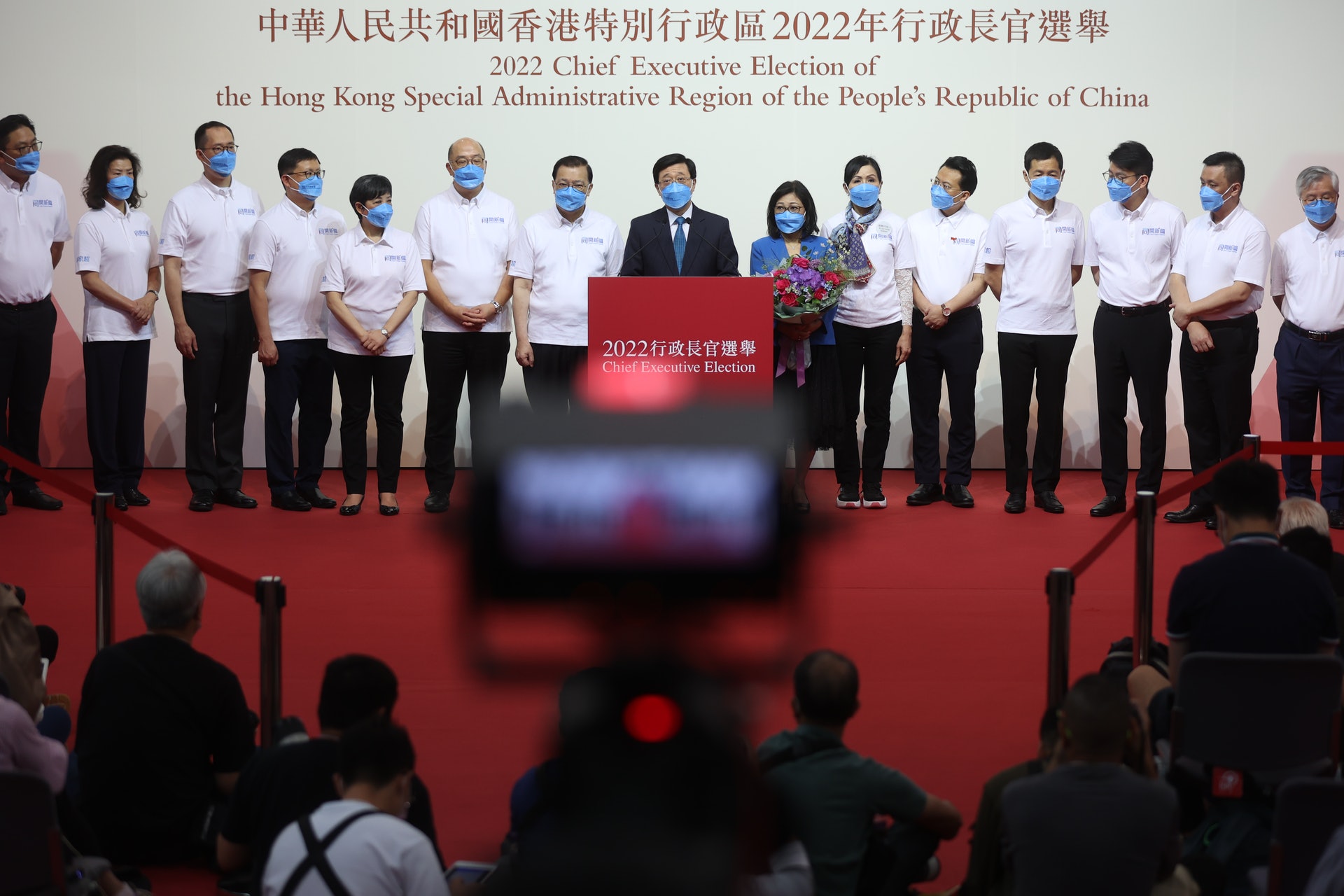 李家超當選後見記者。(鄭子峰攝) 李家超當選後見記者。(鄭子峰攝)