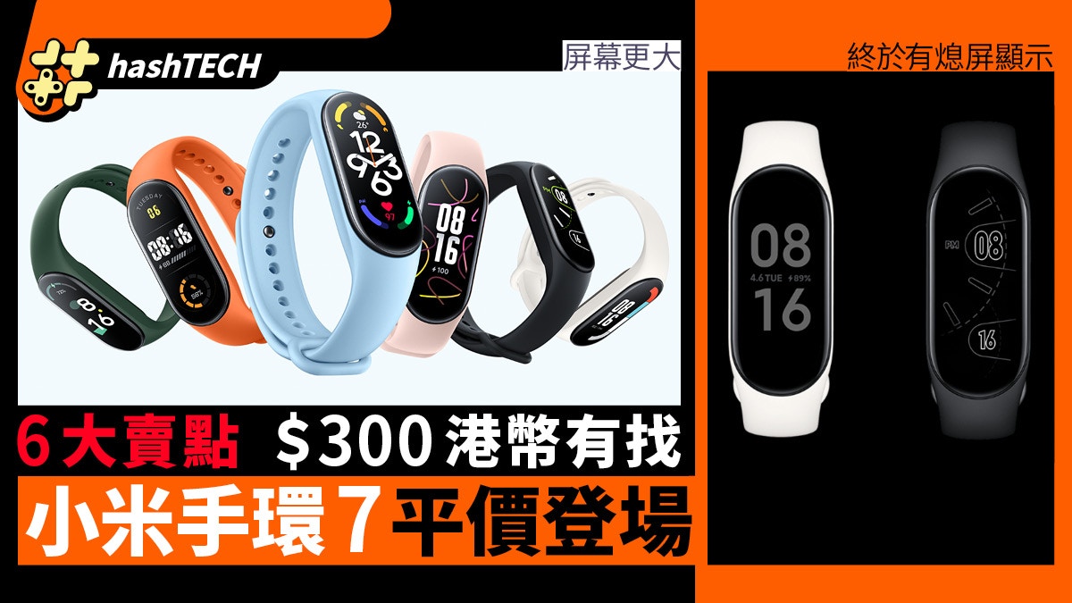 小米手環7發表｜＄300有找玩6大賣點：更大屏幕、15天超長續航