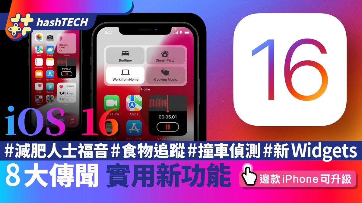 iOS 16新功能|8個或將新增實用功能:新Widget、VR、新健康追蹤 iOS 16新功能|8個或將新增實用功能:新Widget、VR、新健康追蹤