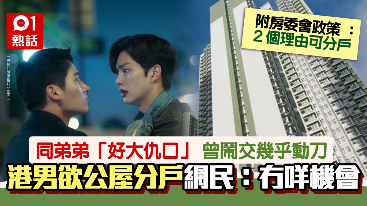 公屋分戶｜港男與弟關係差吵架險動刀　離家1年欲分戶　網民呻難