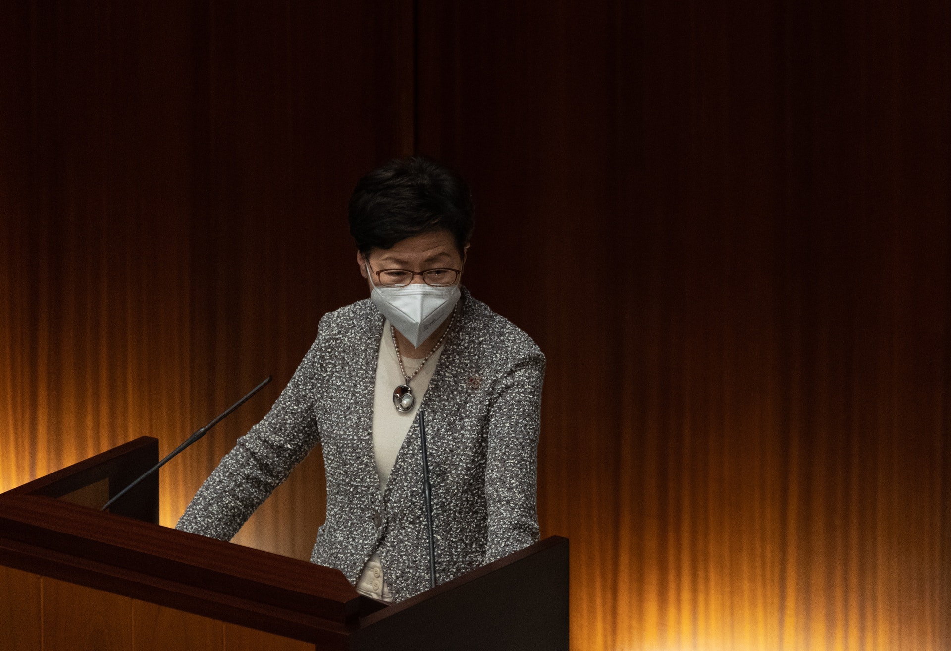 特首林鄭月娥出席任內最後一次立法會答問會。(廖雁雄攝) 特首林鄭月娥出席任內最後一次立法會答問會。(廖雁雄攝)
