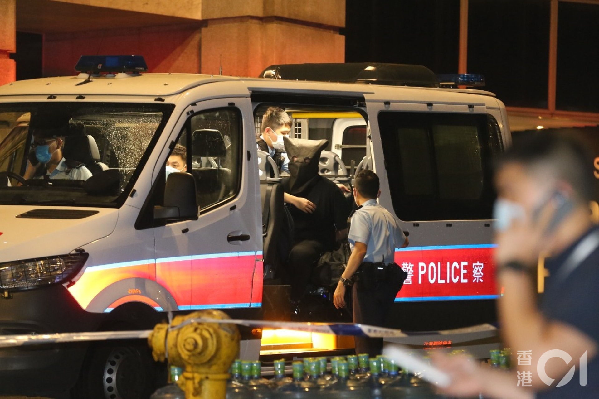 其中1名被捕男子。(張家豪攝) 其中1名被捕男子。(張家豪攝)