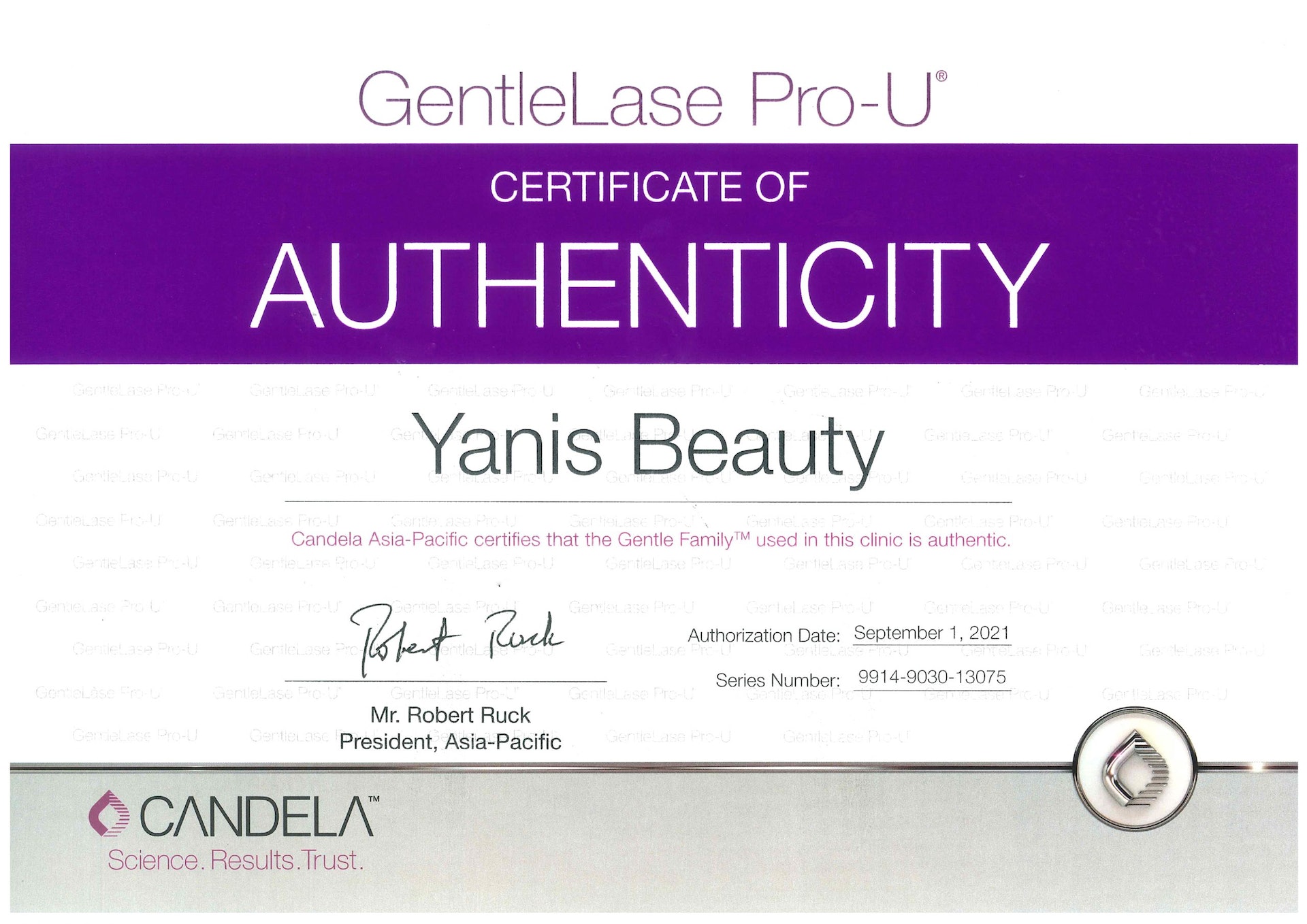 Yanis Beauty 是 GentleLase Pro-U®755 美國原廠 Candela 指定認可授權的治療中心，脫毛療程均使用 GentleLase Pro-U®755 激光脫毛科技。（圖片：Yanis Beauty）