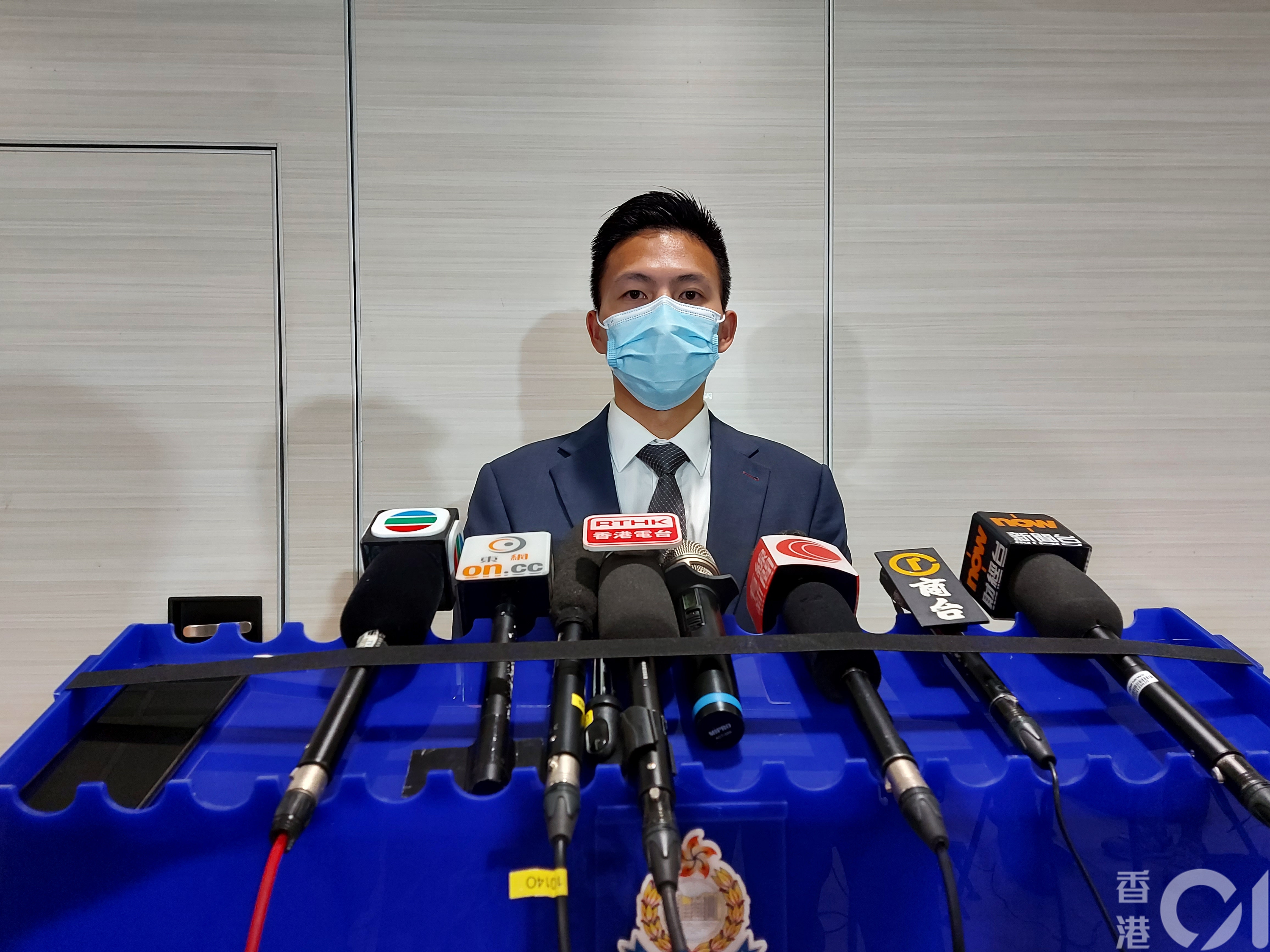 元朗警區總督察(刑事)戴玉麟交代案情。（王譯揚攝）