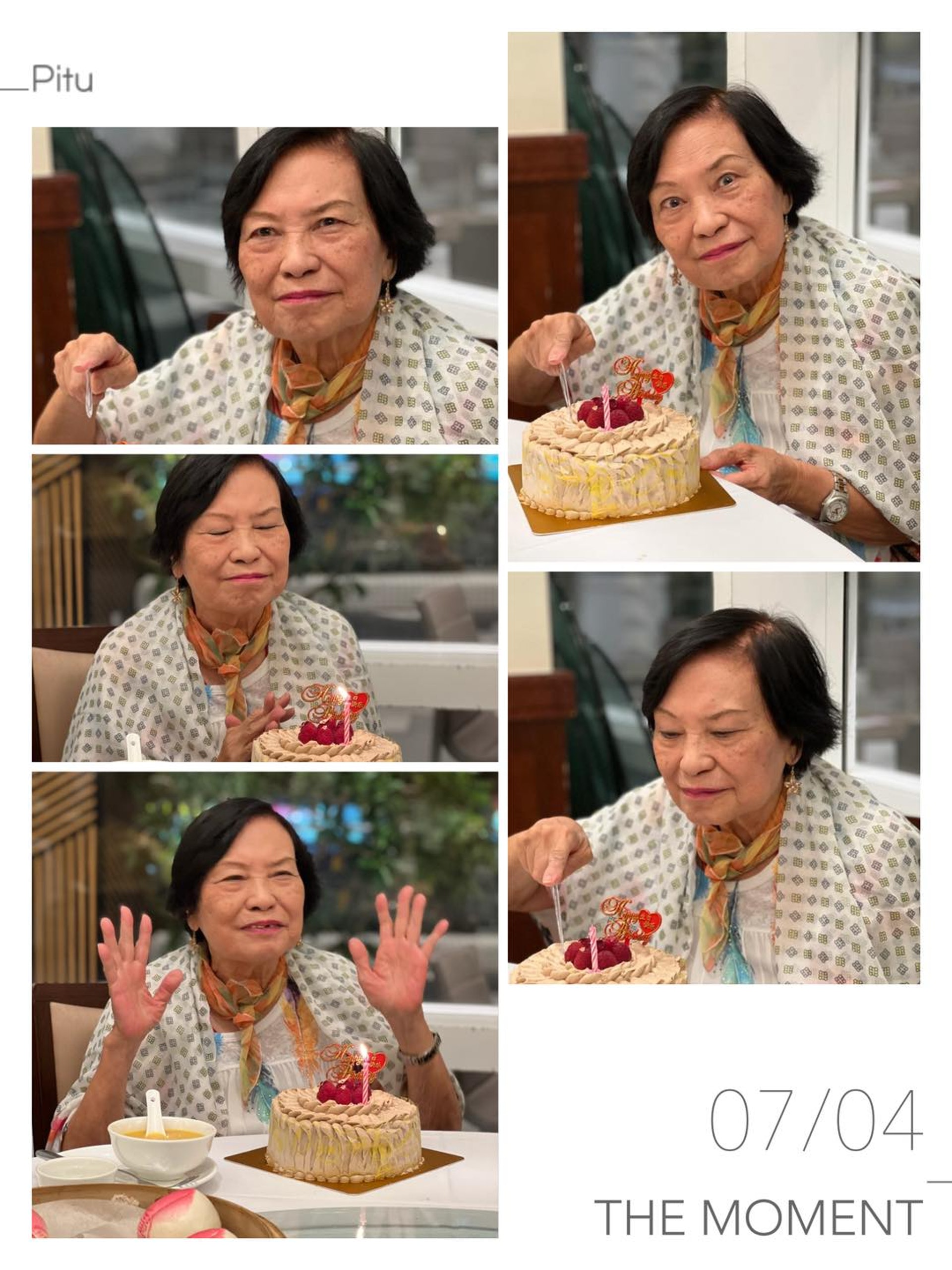 余慕蓮85歲生日照片中相當精靈。（汪曼玲FACEBOOK）