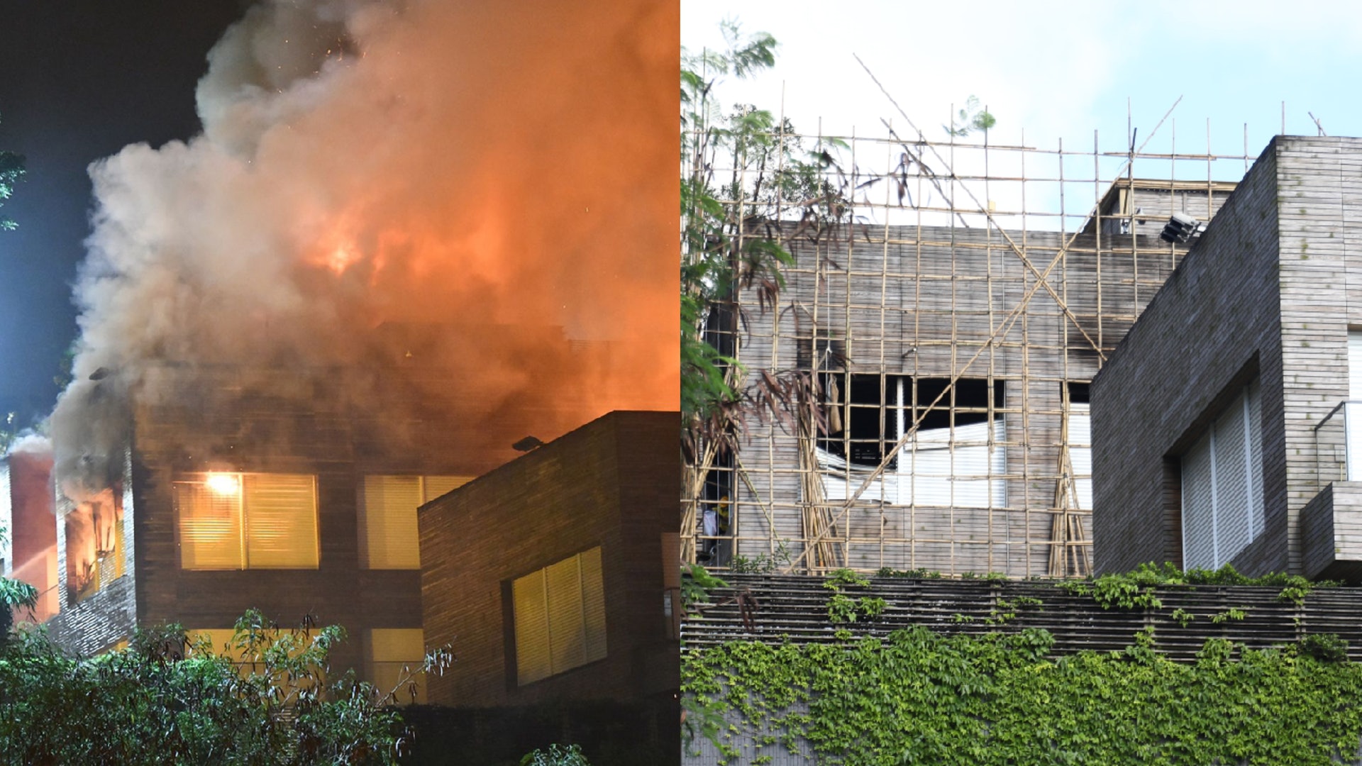 林青霞「超級堡壘」已搭建棚架進行復修 重門深鎖保安警覺性極高 林青霞「超級堡壘」已搭建棚架進行復修 重門深鎖保安警覺性極高