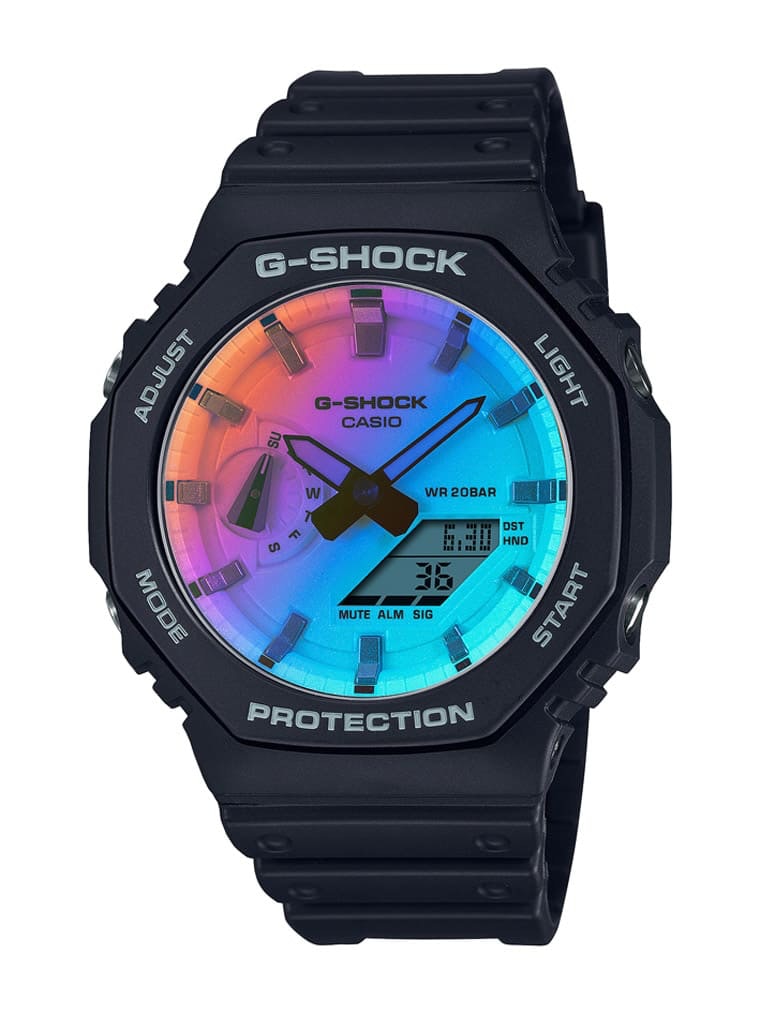 Casio G-Shock Classic schwarz glänzend mit goldfarbenen Zifferblatt  GA-2100GB-1AER