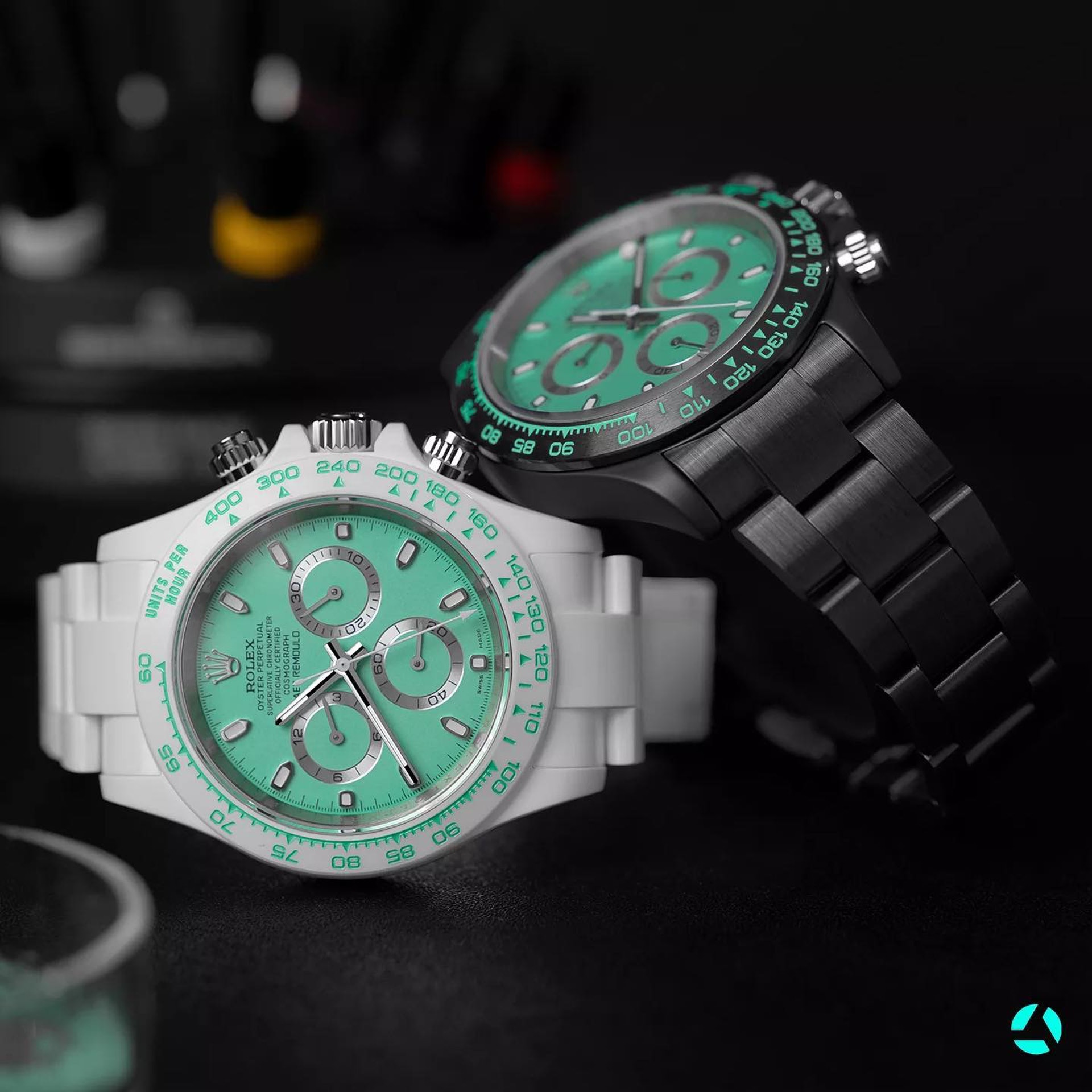 AET REMOULD「Biscay Green」Daytona 陶瓷手錶(IG@aet_remould_official_) AET REMOULD「Biscay Green」Daytona 陶瓷手錶(IG@aet_remould_official_)