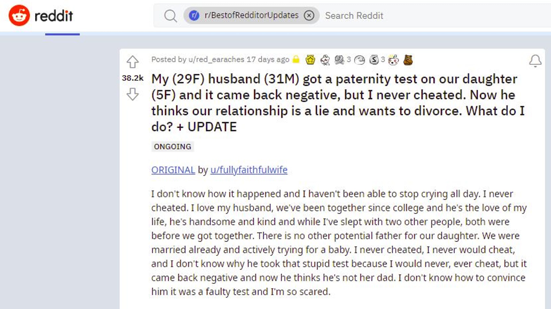 該名29歲人妻於「Reddit」論壇發文分享事件。（Reddit）