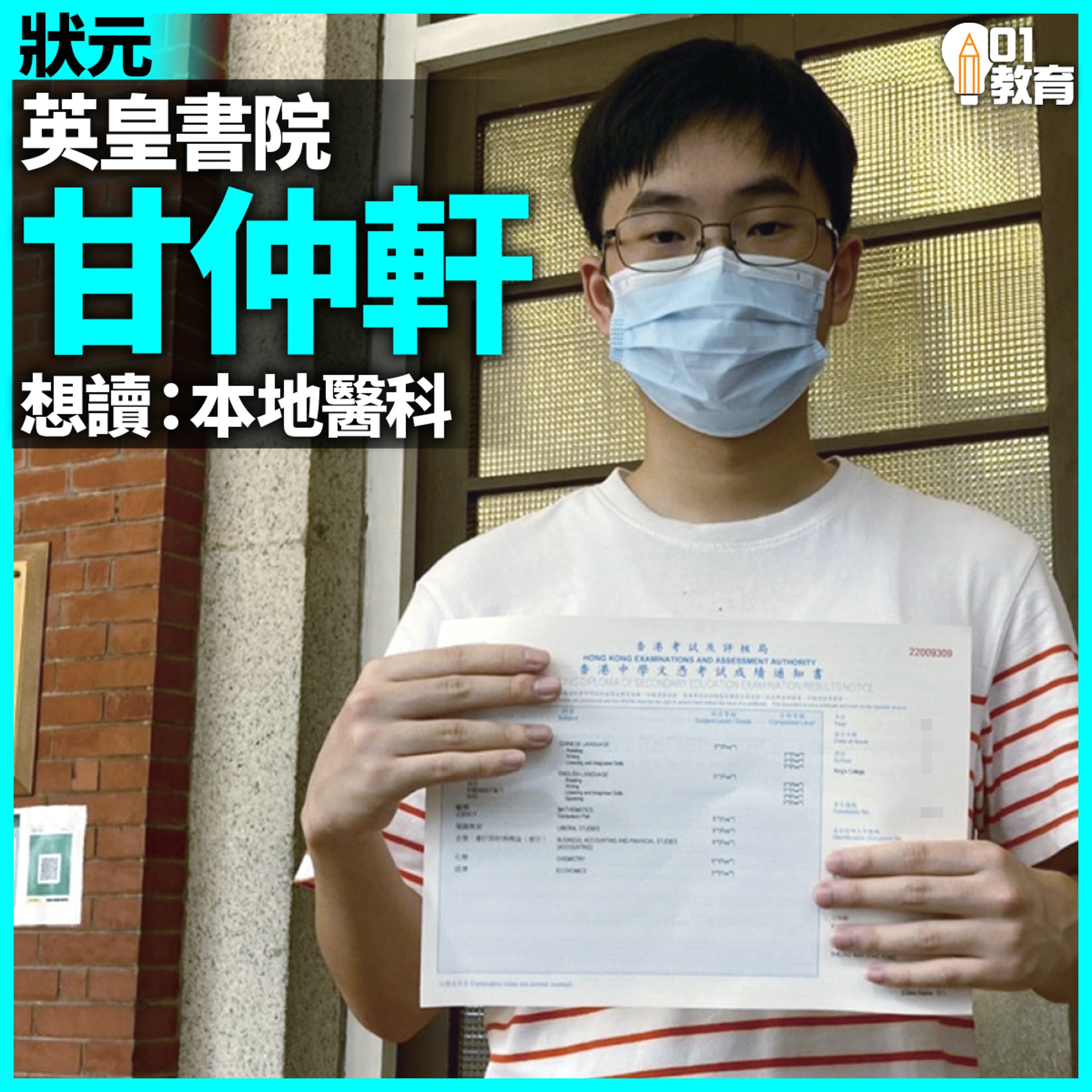DSE中學文憑試2022年八名狀元。(香港01製圖) DSE中學文憑試2022年八名狀元。(香港01製圖)