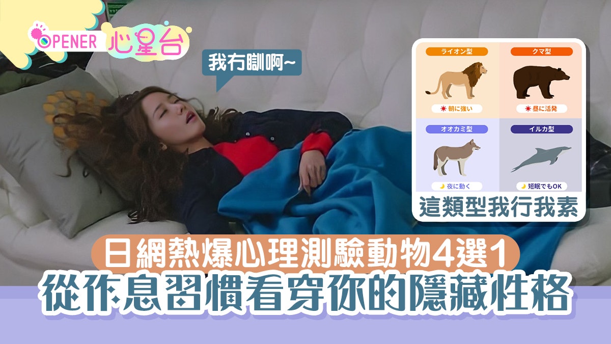日網瘋傳心理測驗 從作息習慣看隱藏性格 動物4選1你是哪類型? 日網瘋傳心理測驗 從作息習慣看隱藏性格 動物4選1你是哪類型?