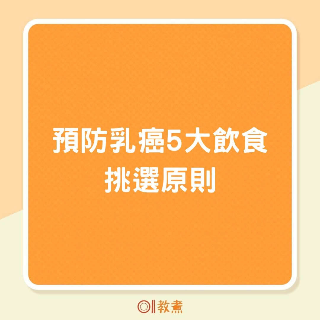 預防乳癌5大飲食挑選原則（01製圖）
