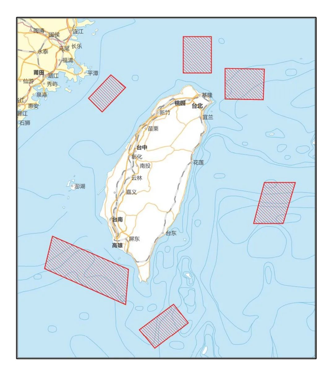 解放軍4日12時起在台灣島周邊6處海域進行實彈軍演。（新華社）
