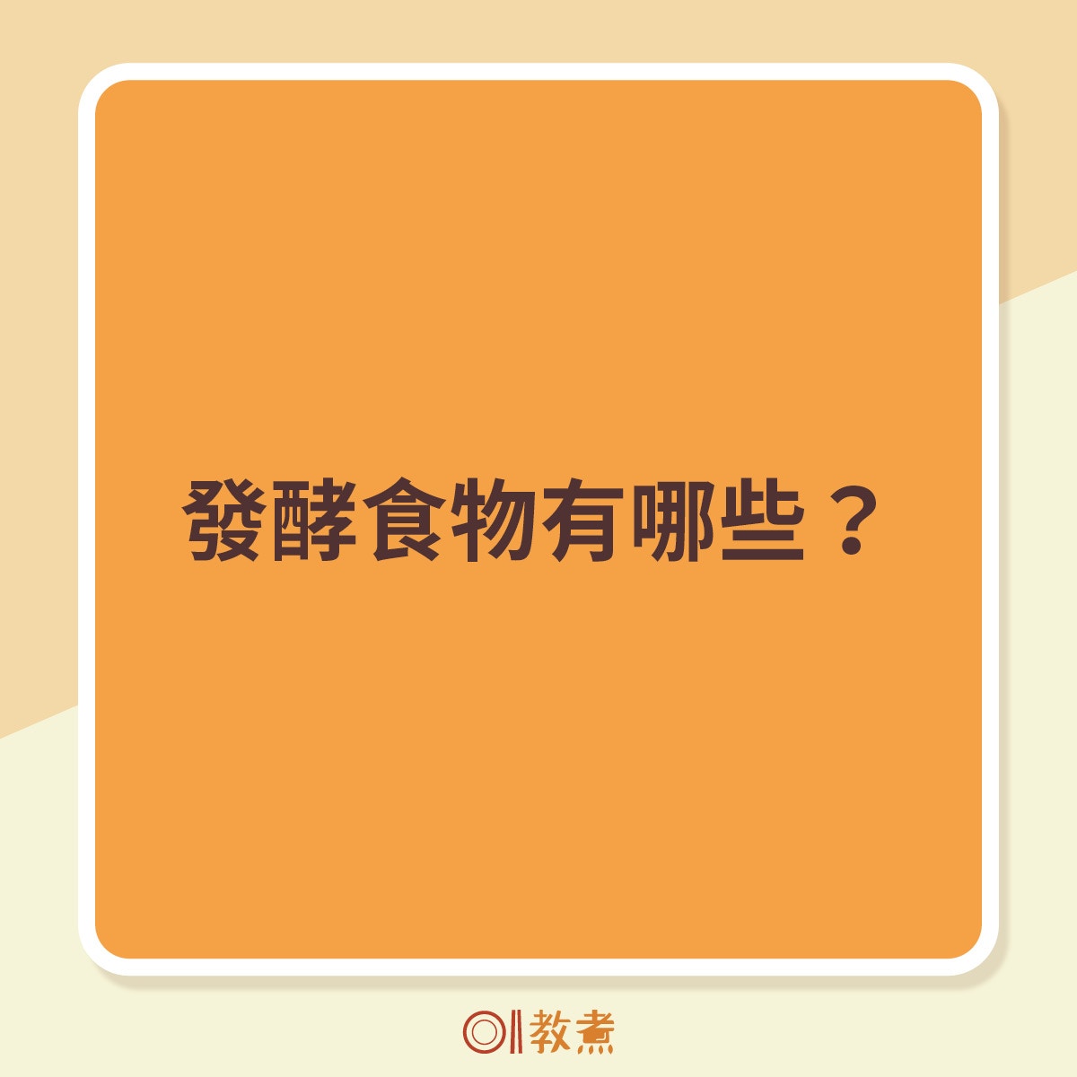 發酵食物有哪些？