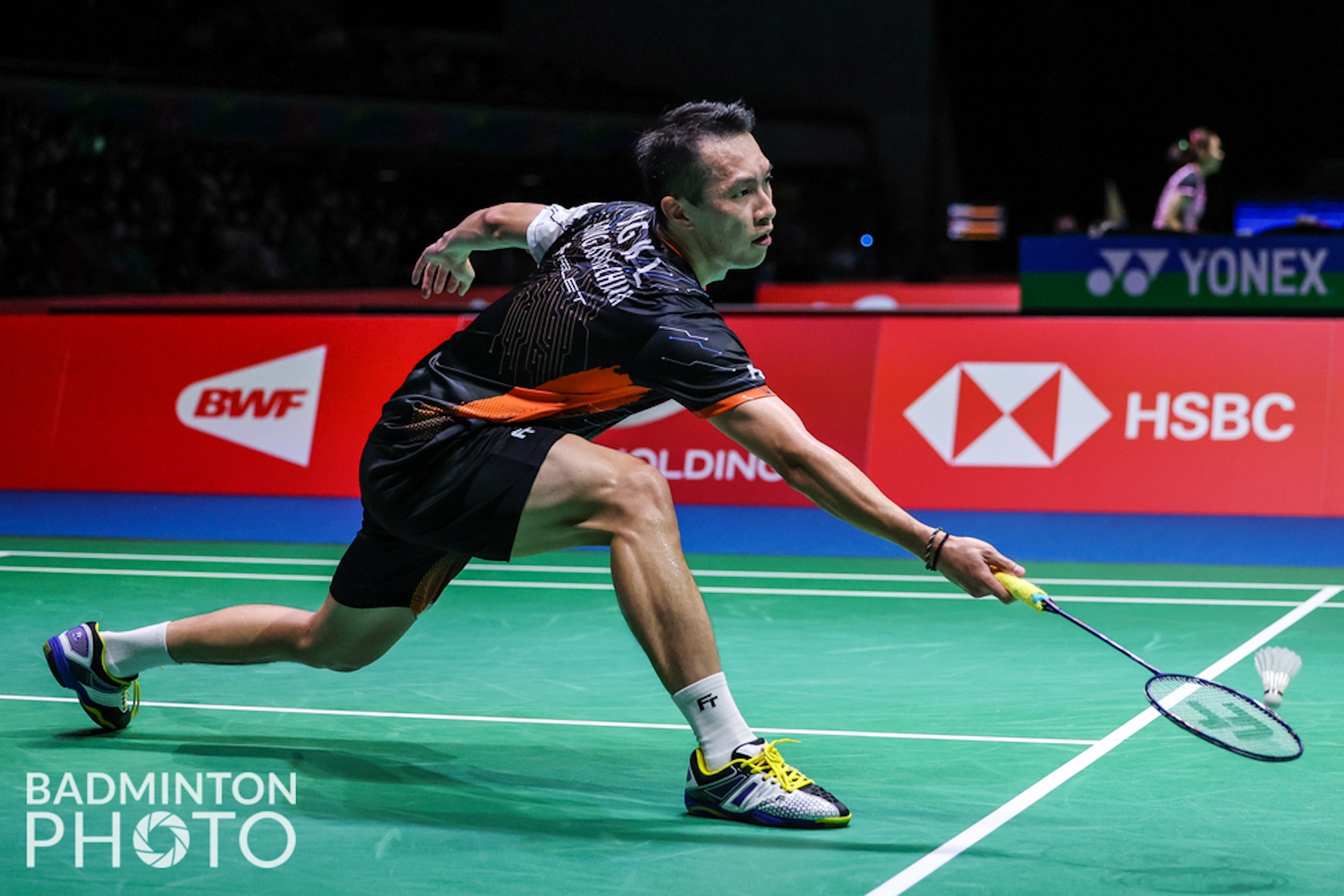 伍家朗在首局被駱建佑壓制。(Badminton Photo) 伍家朗在首局被駱建佑壓制。(Badminton Photo)